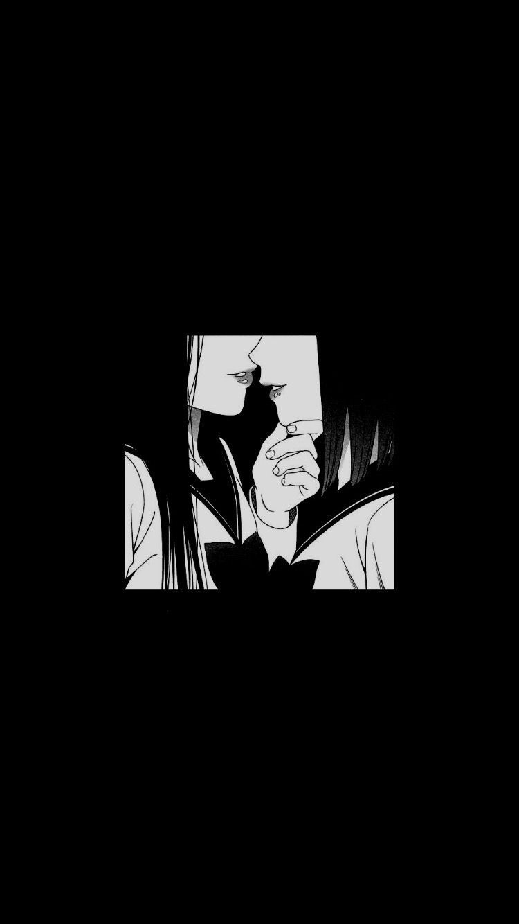 Anime wallpaper, black and white background - Dark anime, black anime