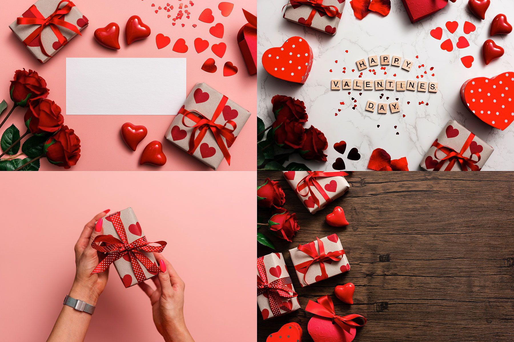 Valentine's Day Flat Lay Stock Image