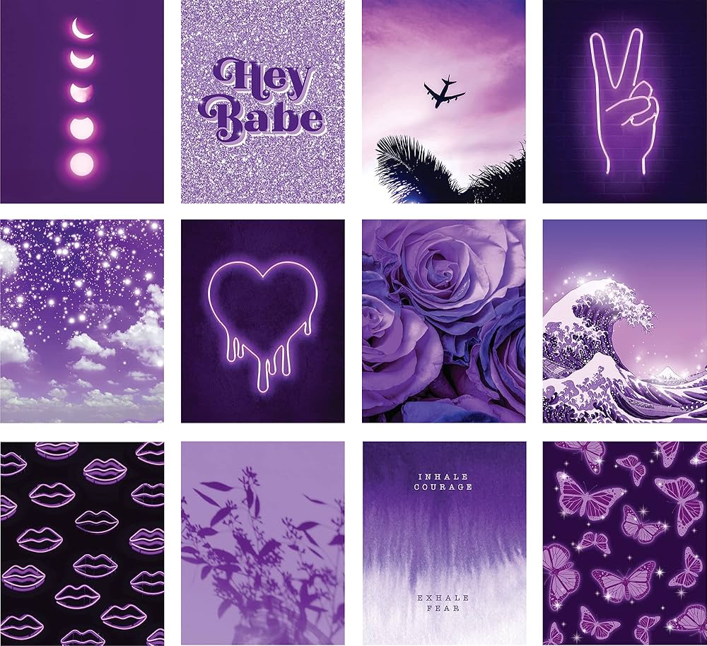 ARTIVO Purple Wall Art Poster Prints 12