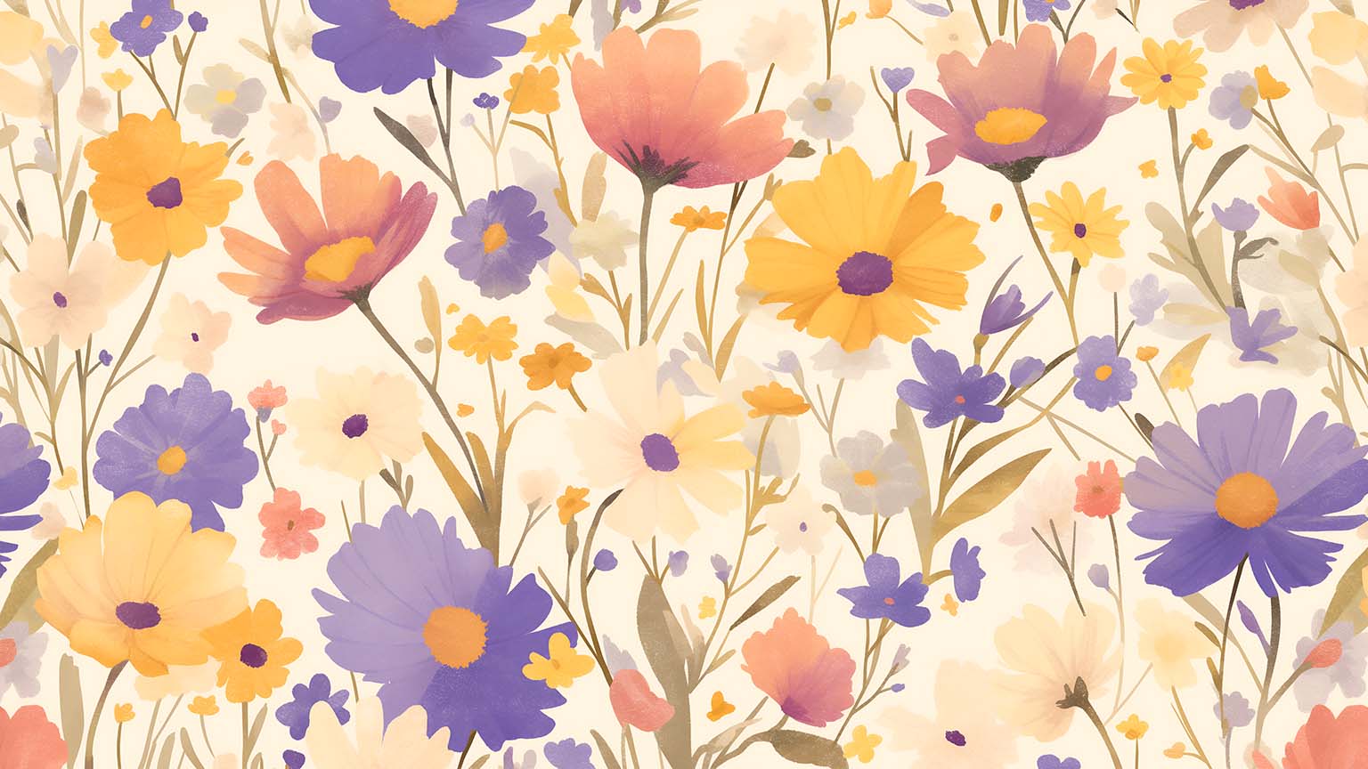 Floral Aesthetic Desktop Wallpaper