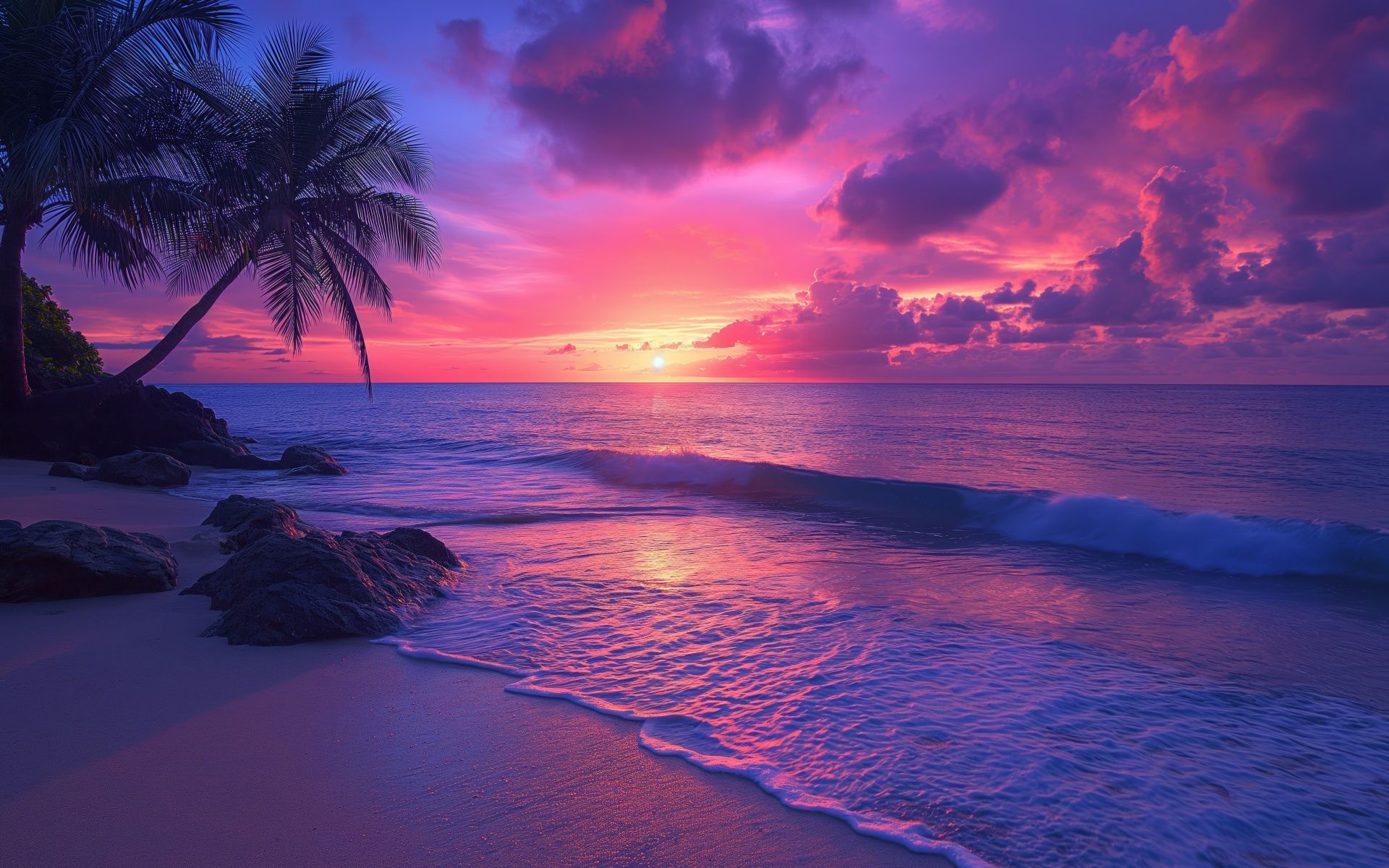 Tropical beach Wallpaper 4K, Aesthetic