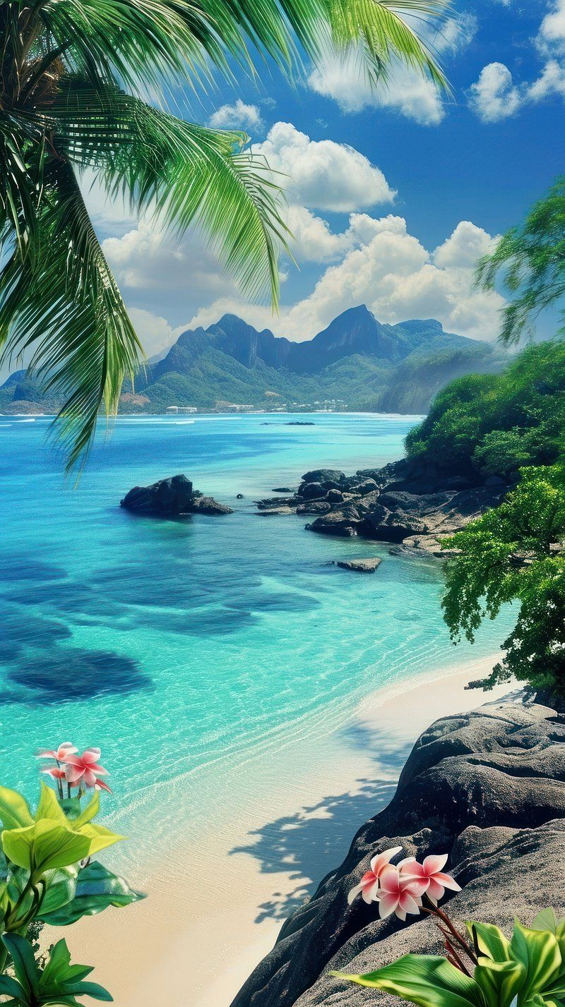 Flowers Beach Wallpaper Image. Free