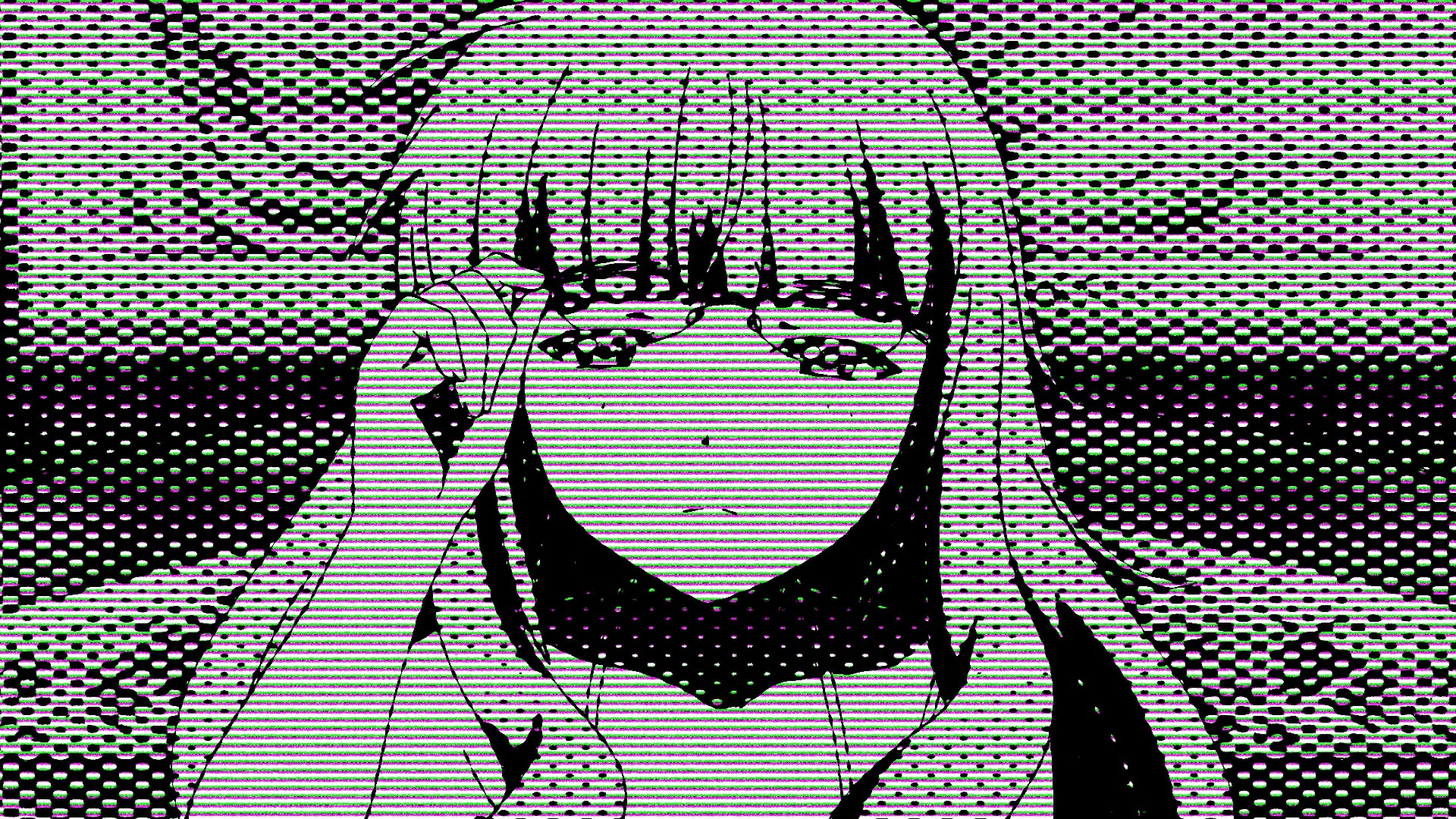 A black and white anime style image of a girl with long hair and a dark expression on her face. - Dark anime, 3840x2160, black anime, anime, anime girl