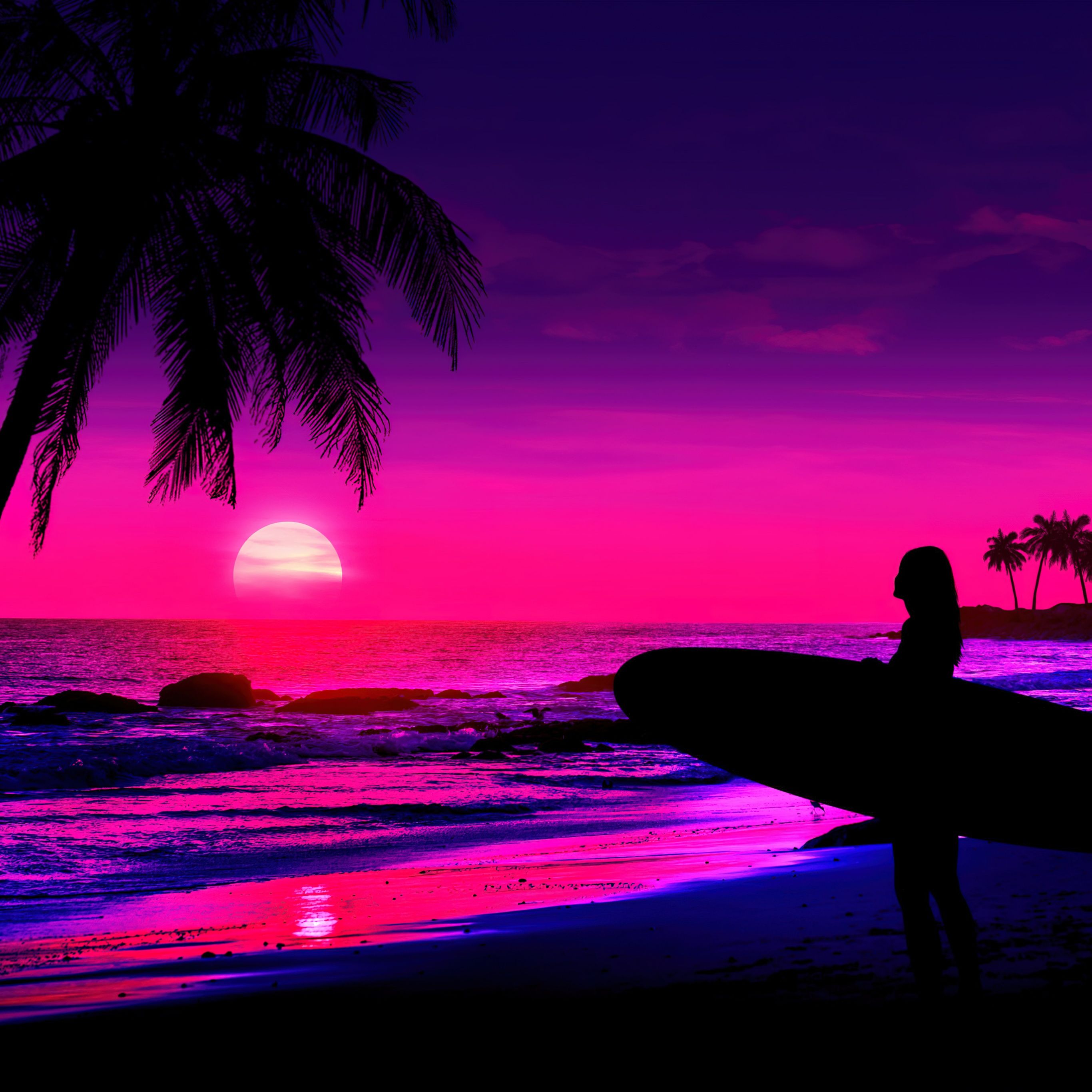 Tropical beach Wallpaper 4K, AI art