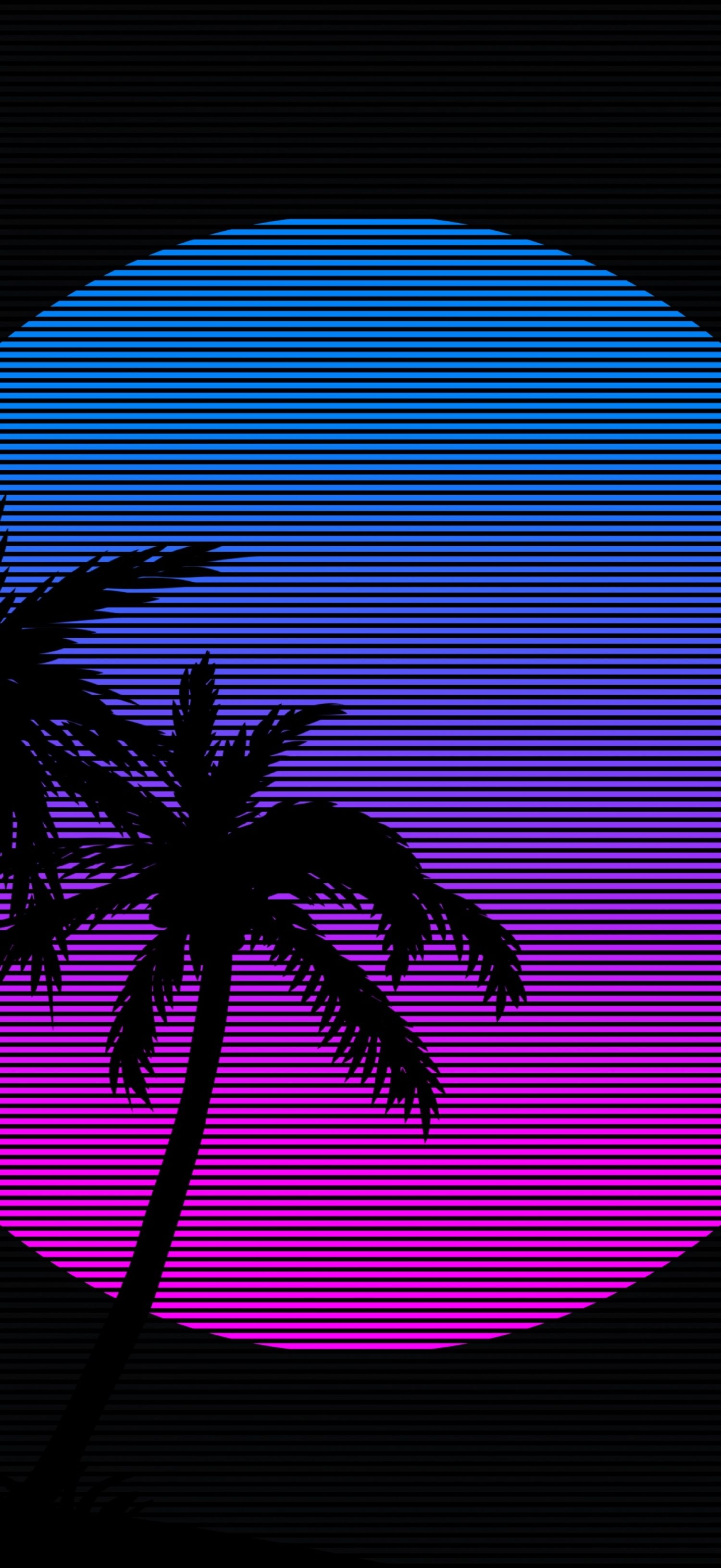 Palm tree, Y2K, iOS 18, synthwave