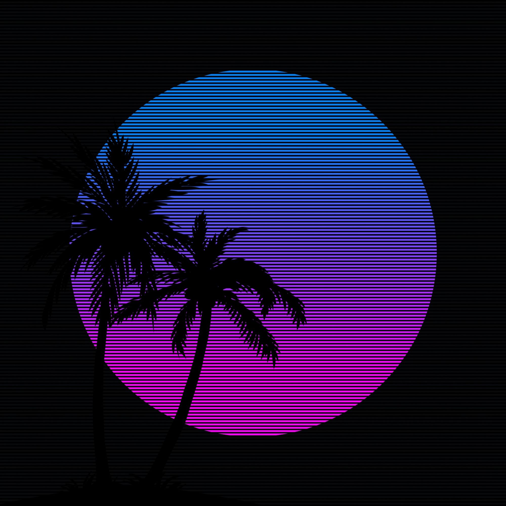 Palm Trees Synth Y2k Synthwave