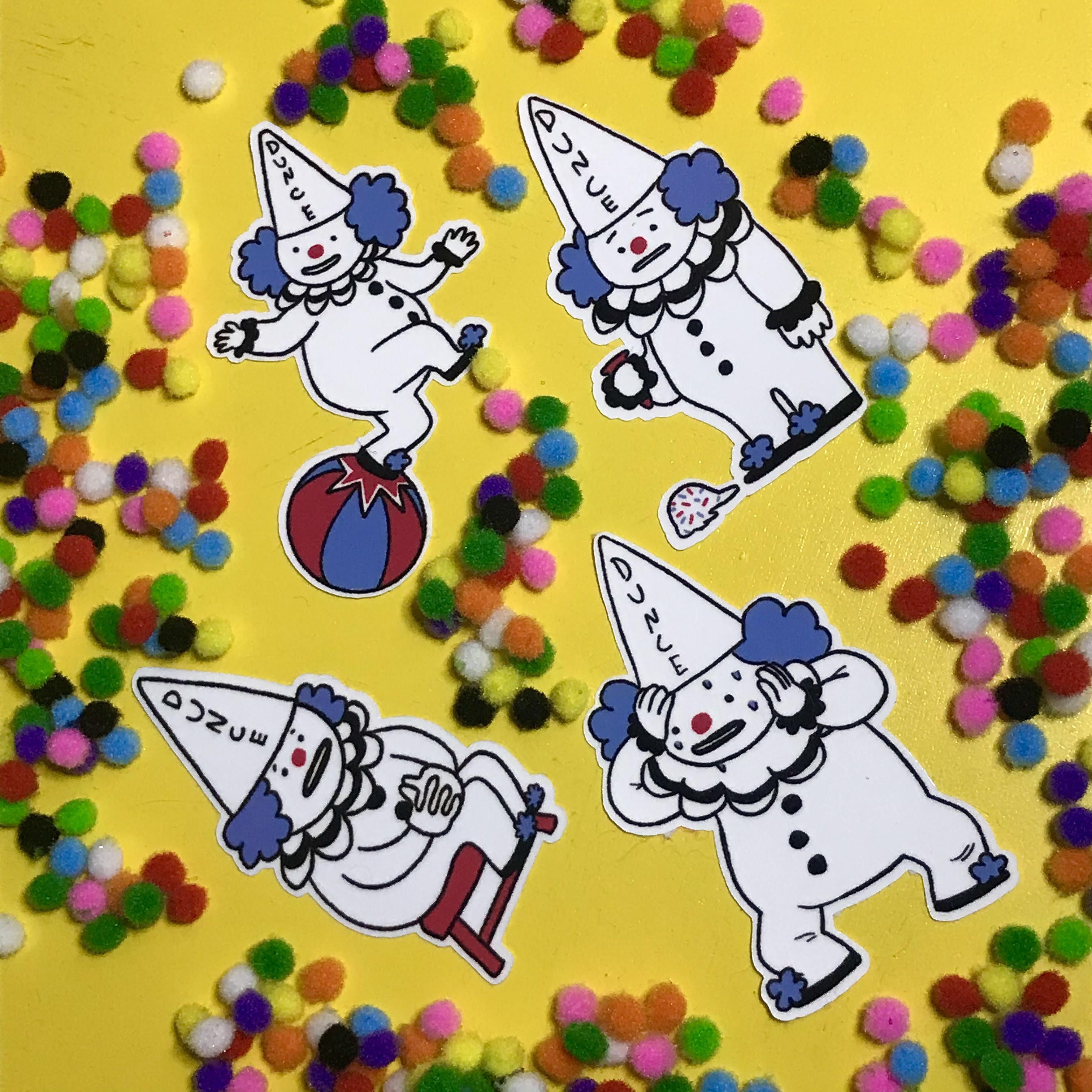 Dunce clown stickers