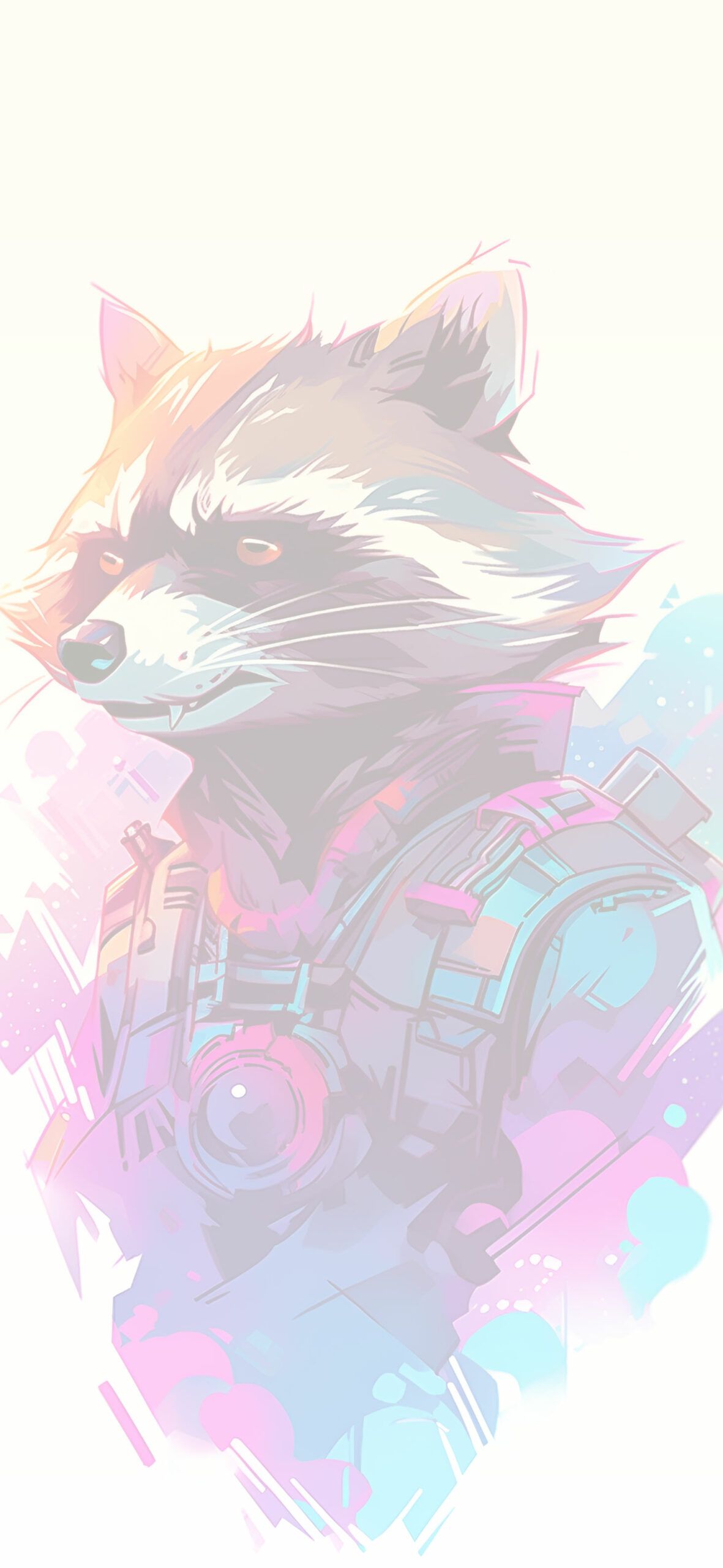 Rocket Raccoon White Art Wallpaper