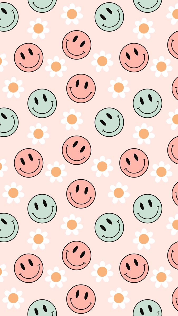 Smiley face Daisy wallpaper, Aesthetic