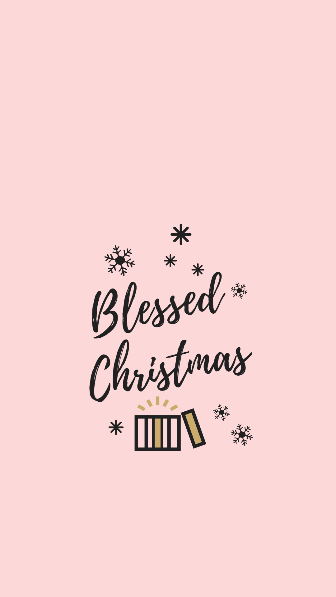 Christmas phone background with the words blessed Christmas - Christmas iPhone, cute Christmas