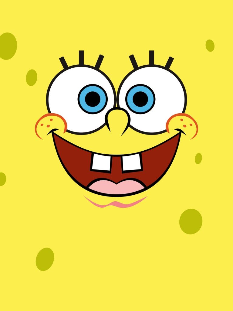 SpongeBob smiley face Wallpaper 4K