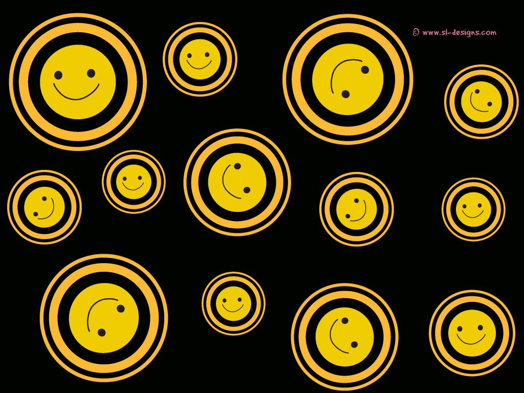 Smiley on black Desktop Wallpaper