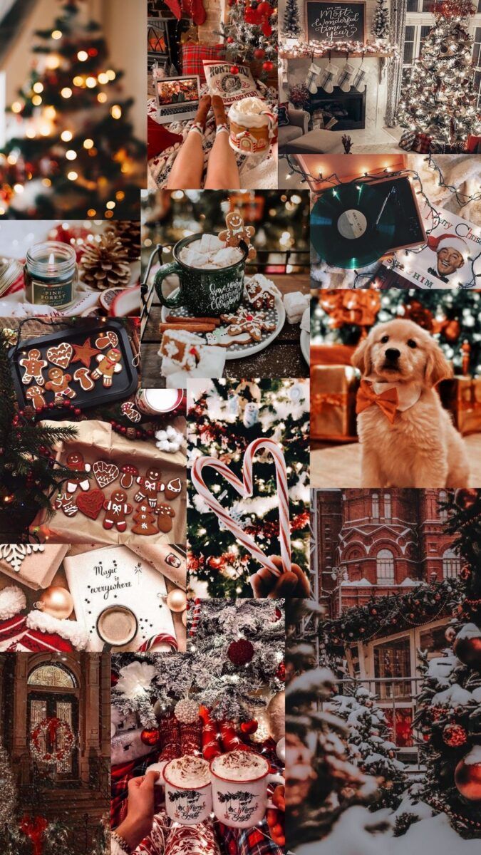 A collage of Christmas aesthetic pictures. - Christmas iPhone, cute Christmas