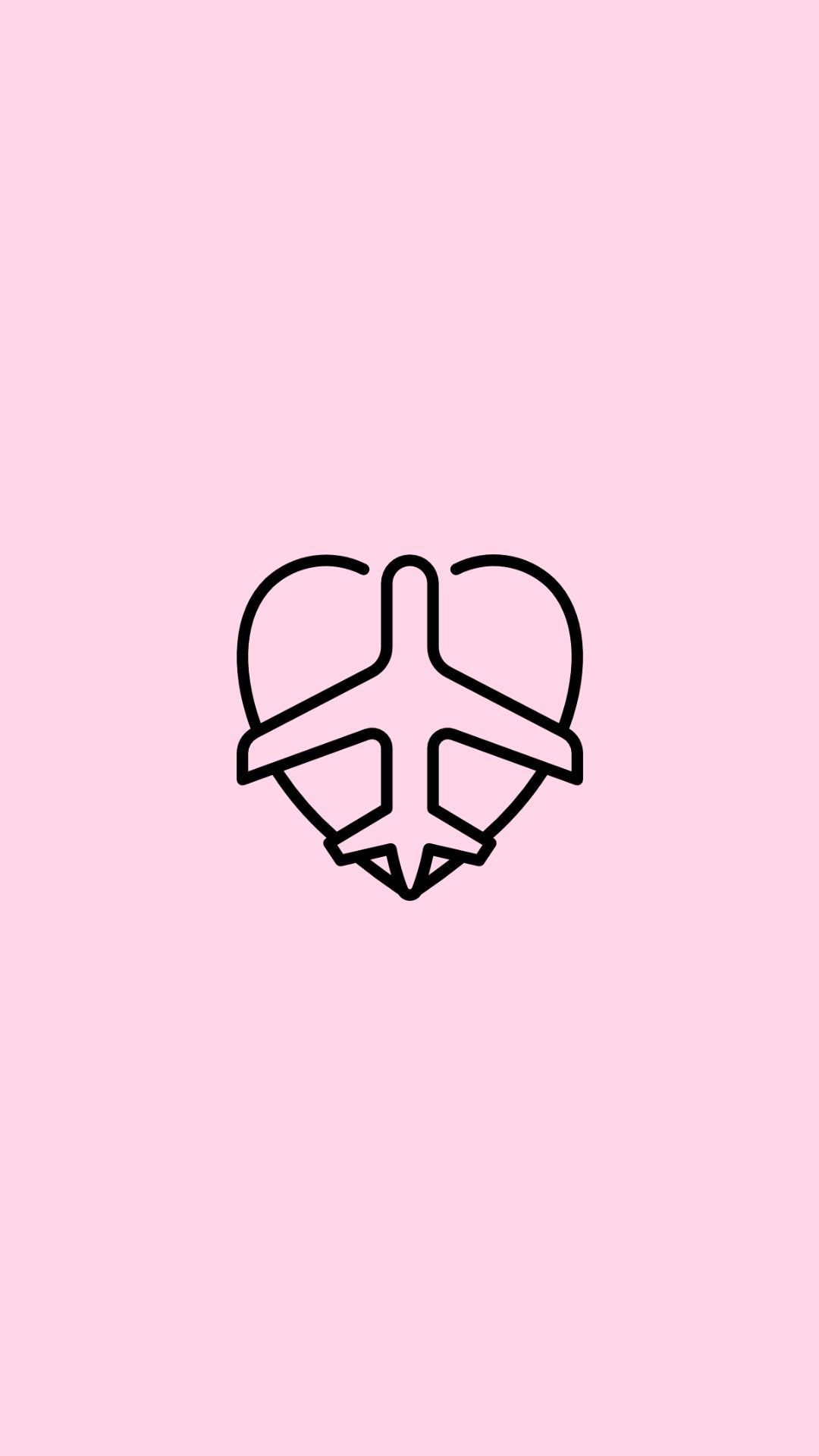 A plane in the shape of heart - Cute pink