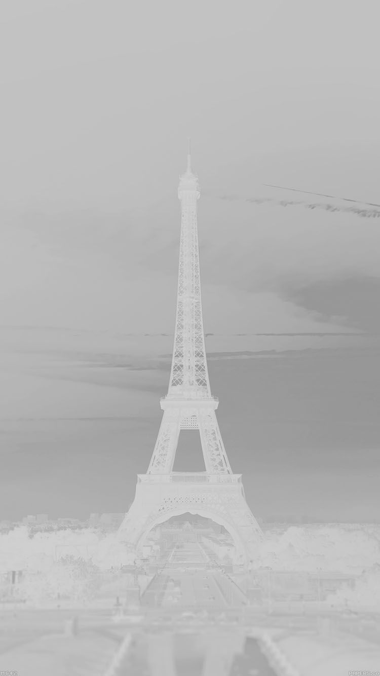 Paris Eiffel Tower France White Wallpaper