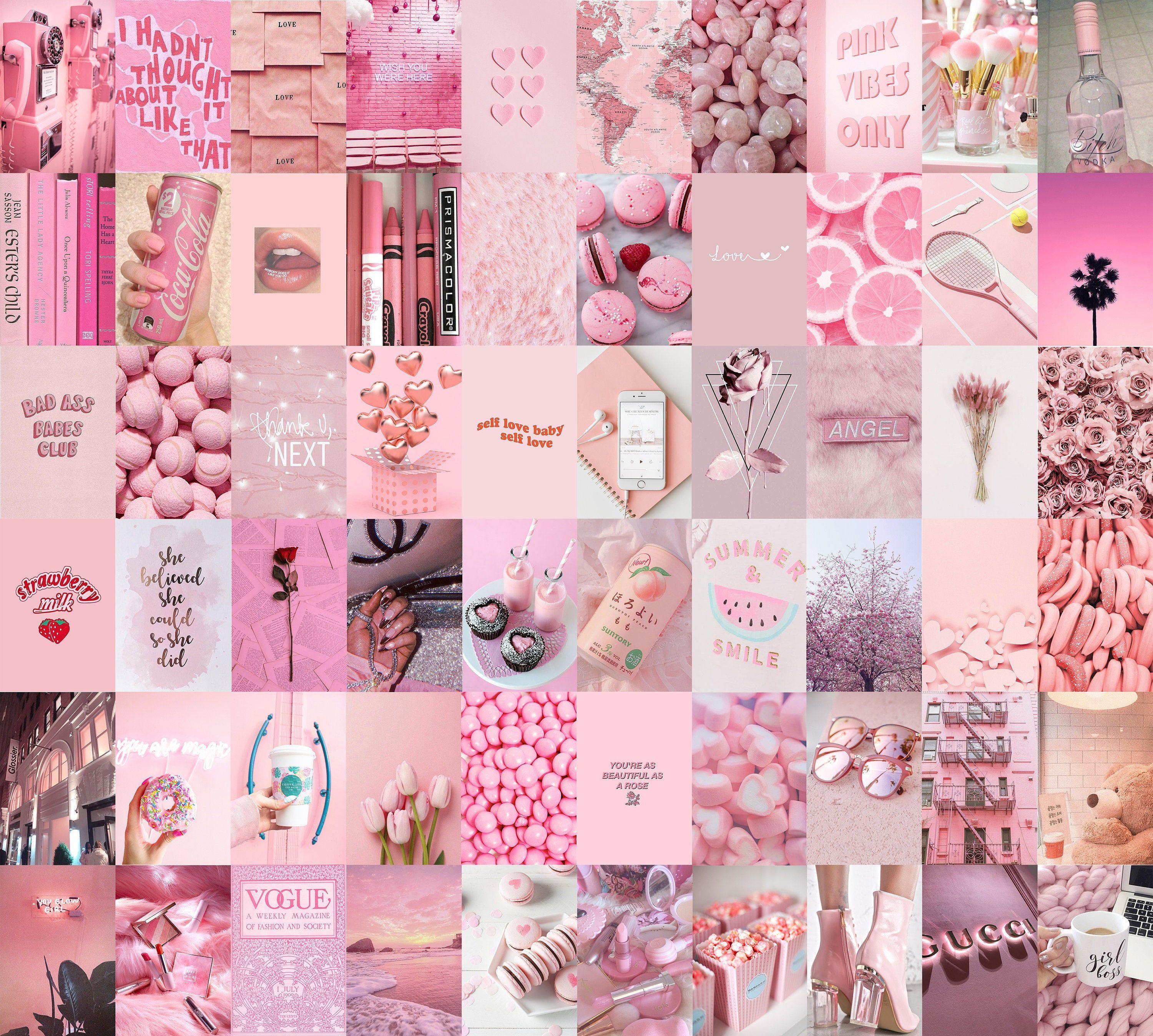A collage of pink aesthetic pictures. - Light pink, cute pink, pink collage, soft pink