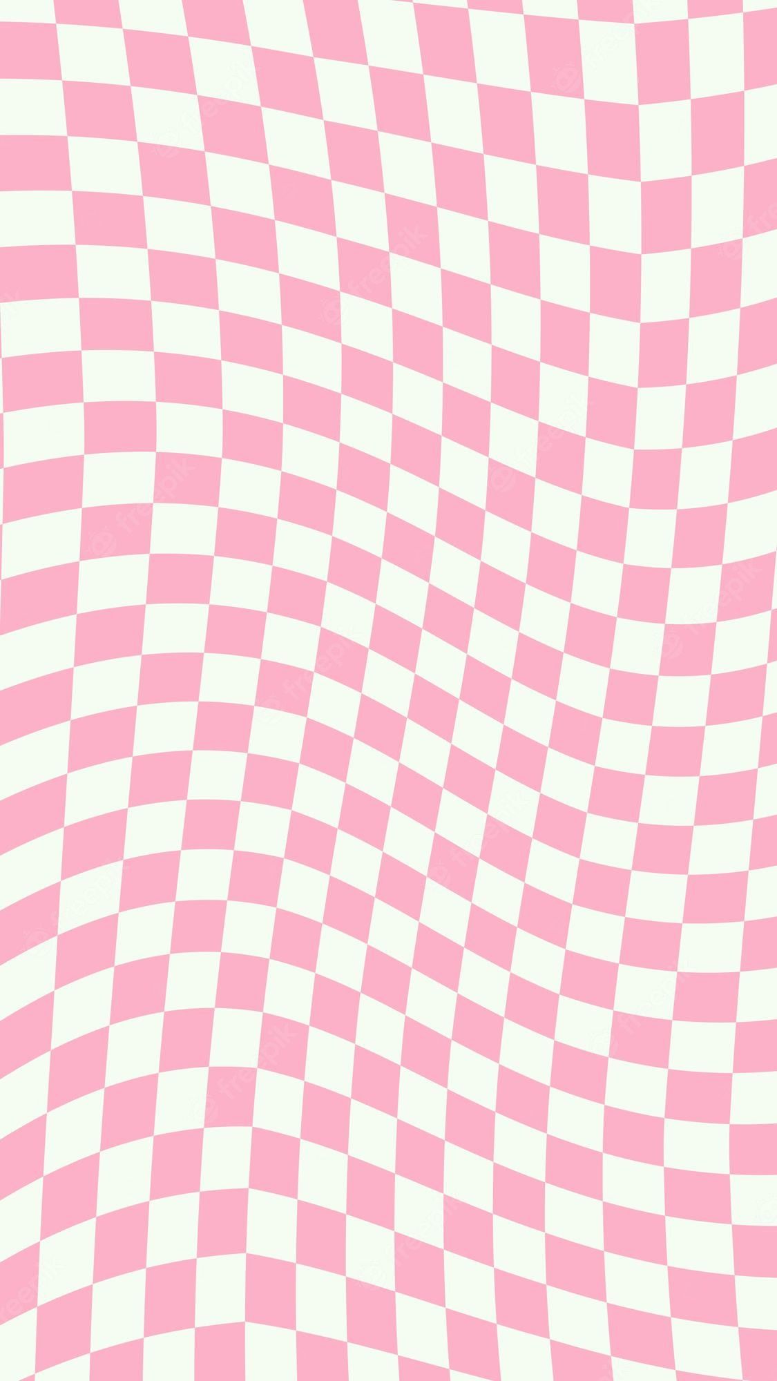 A pink and white checkerboard pattern - Cute pink, cute white, pastel pink, checkered
