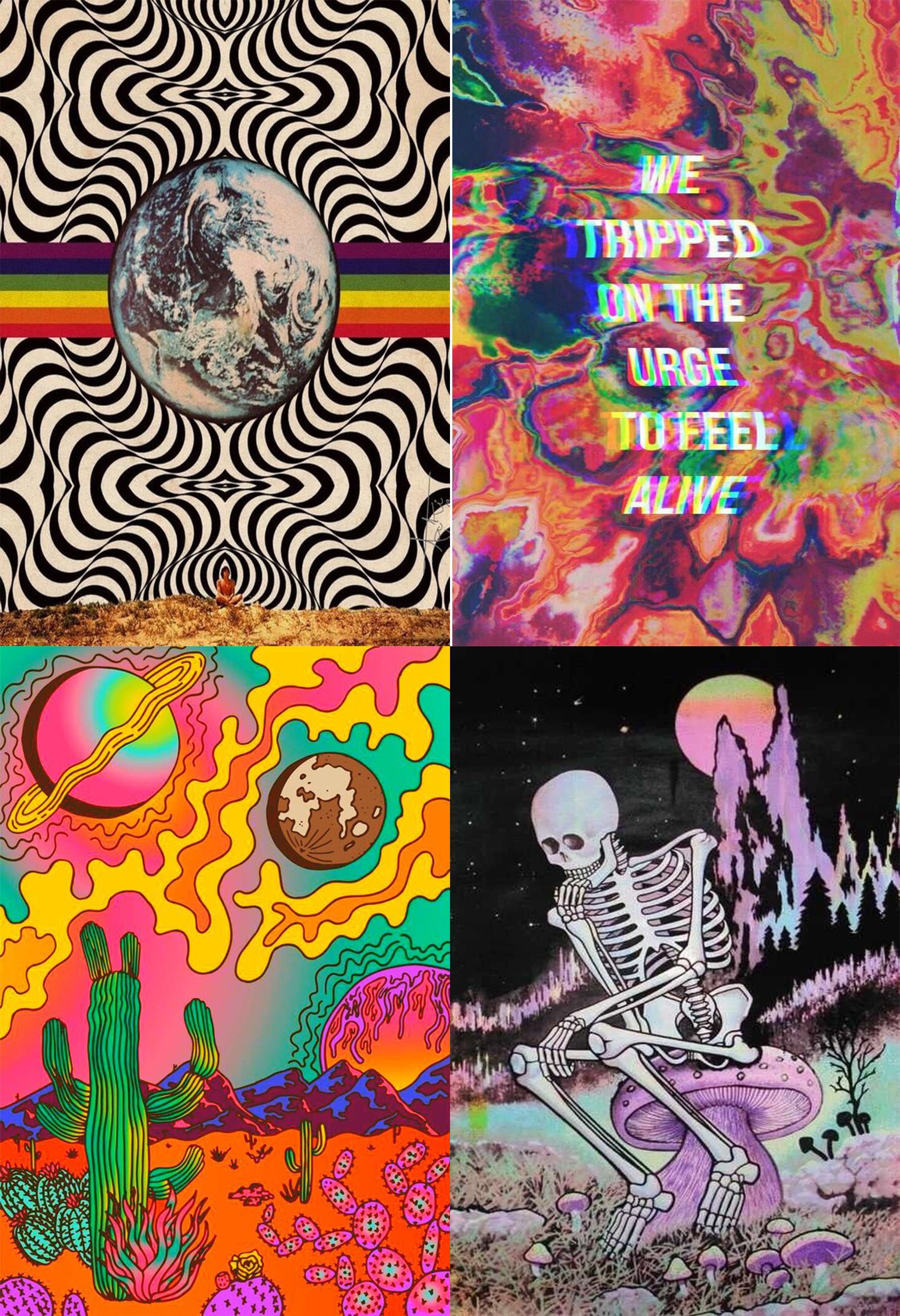 Psychedelic Wall Collage Kit