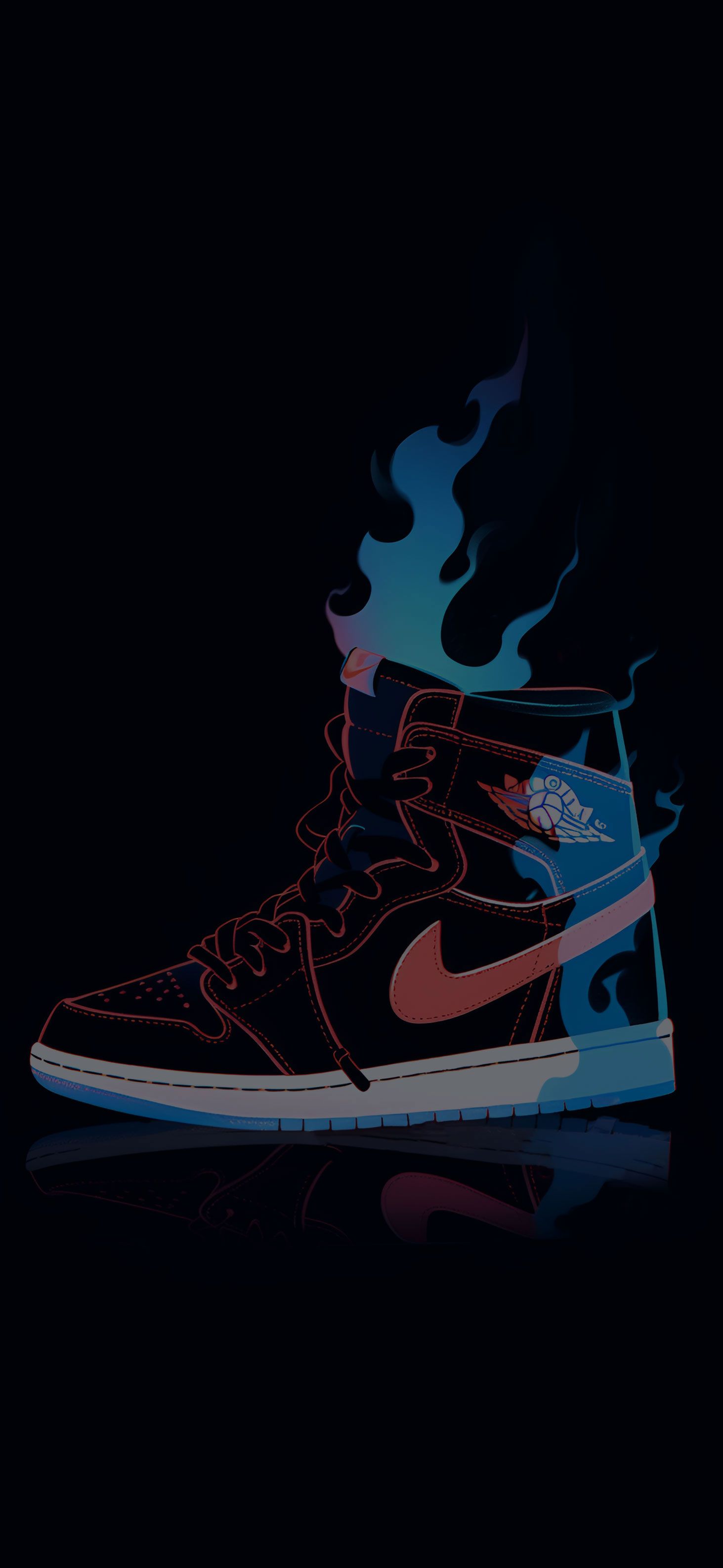 Fiery Nike Air Jordan 1 Cool Wallpaper