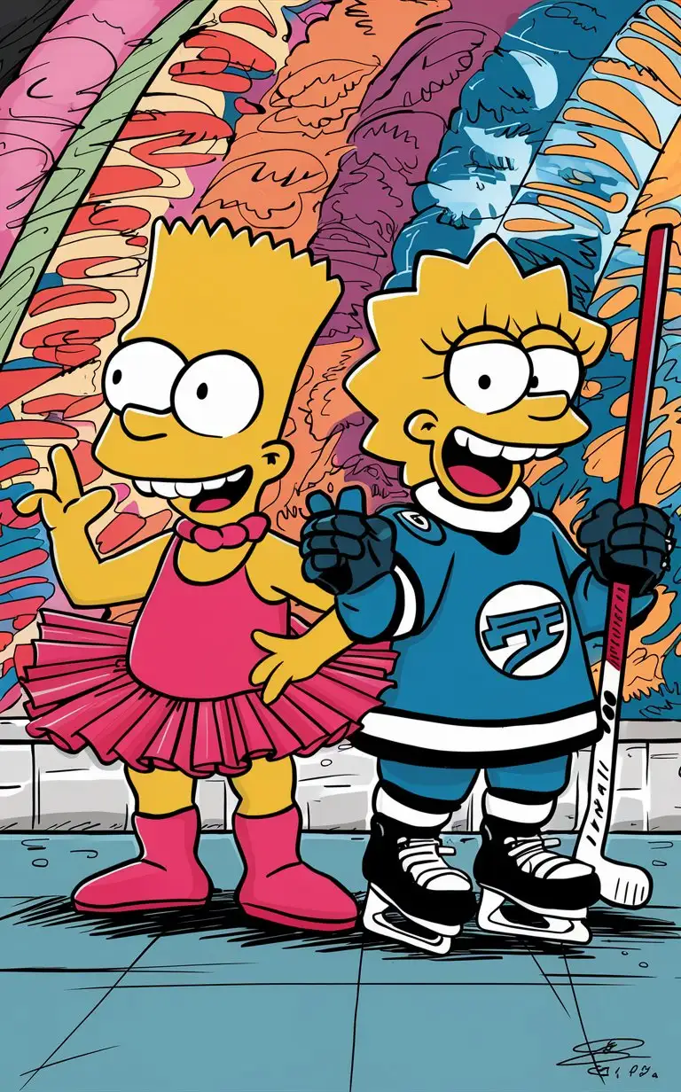 Lisa Simpson in Blue Hockey Uniform