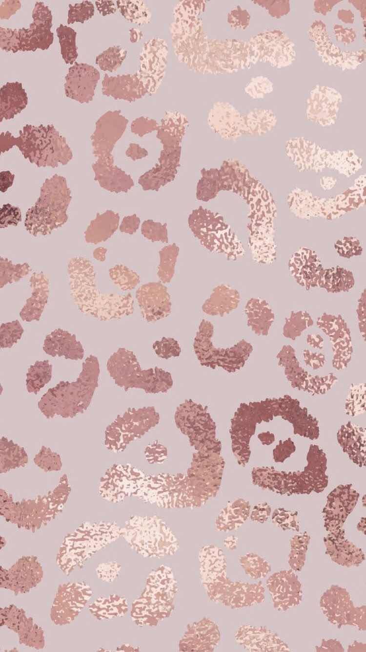 Leopard Rose Gold Pattern Wallpaper