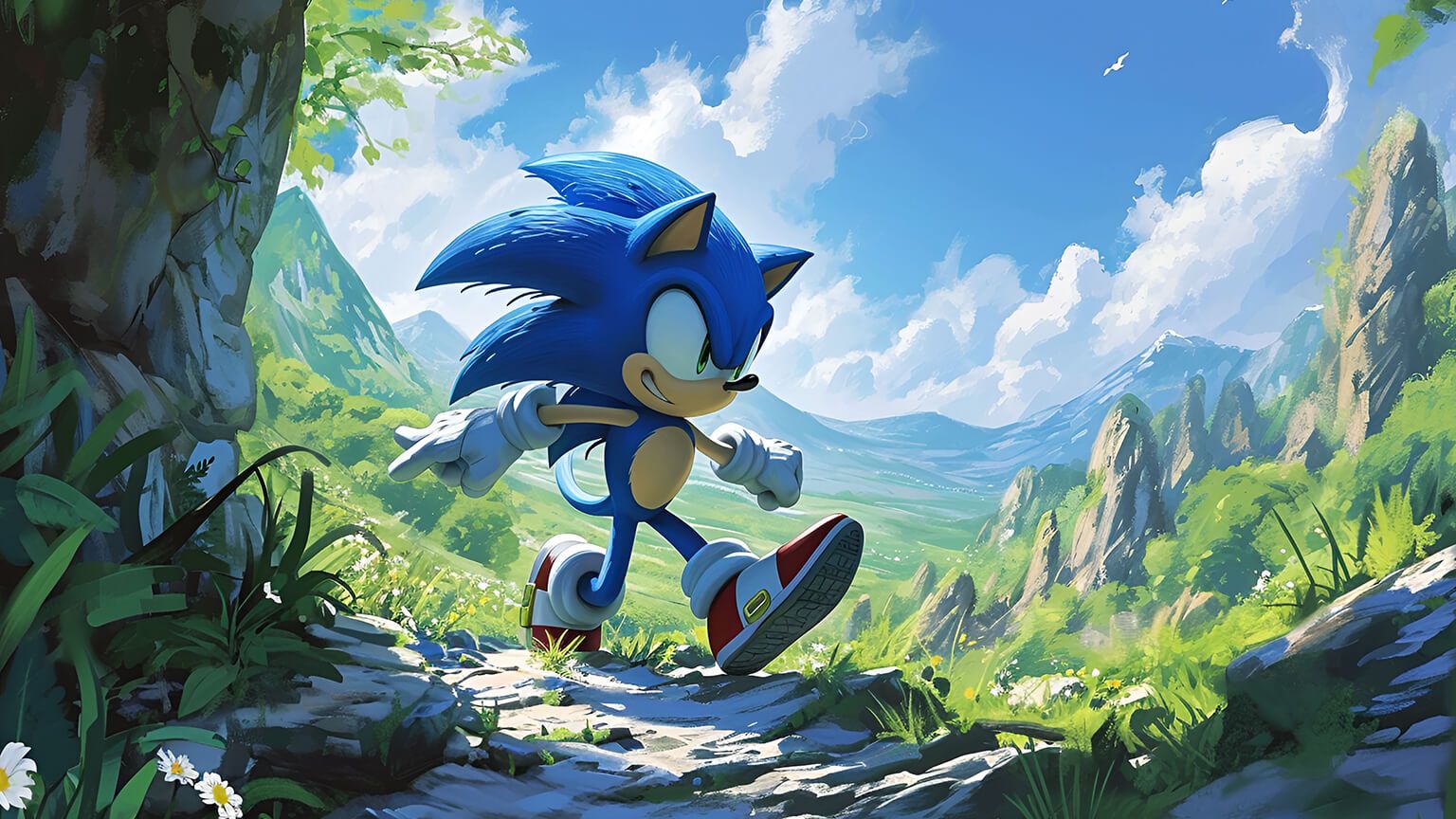 Aesthetic Sonic Landscape Desktop