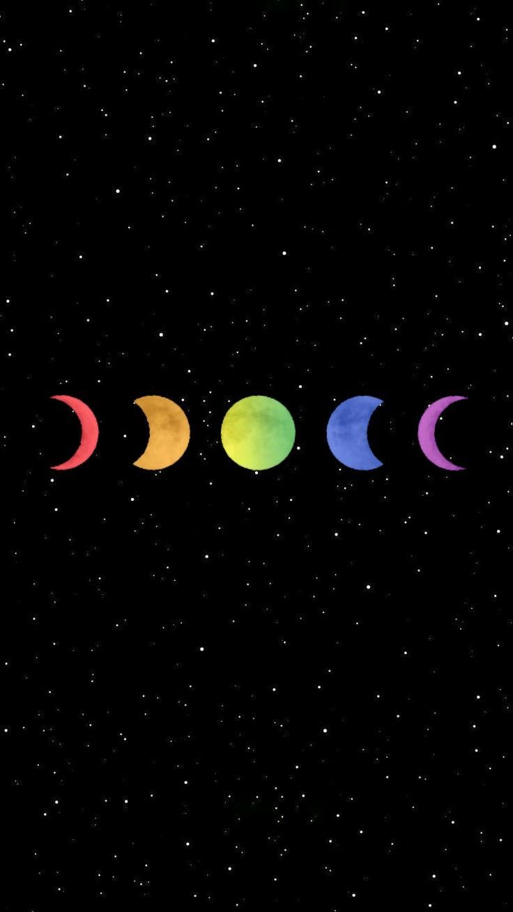 LGBTQIA+ Moon phases wallpaper. Cute