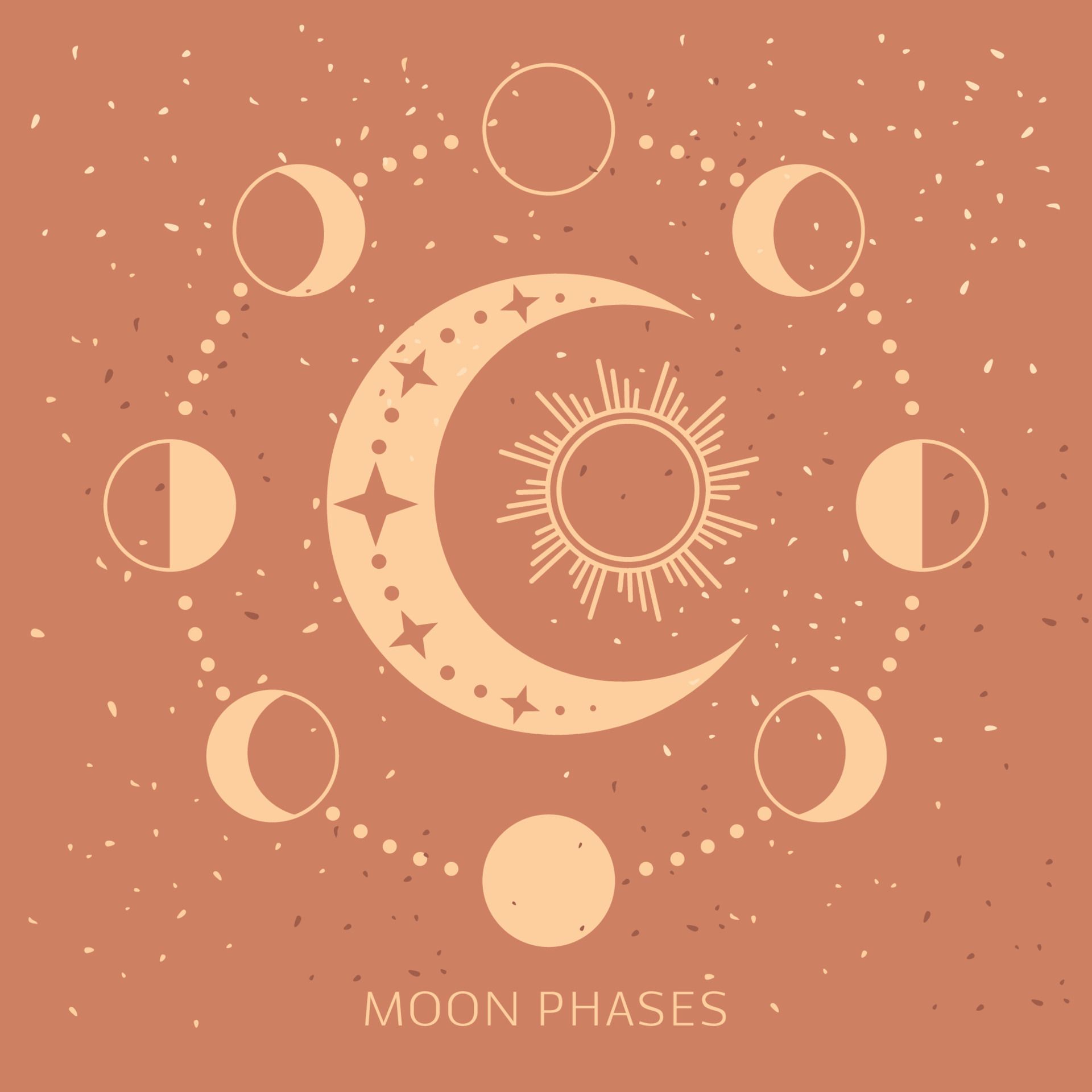 Moon phases icon space astronomy