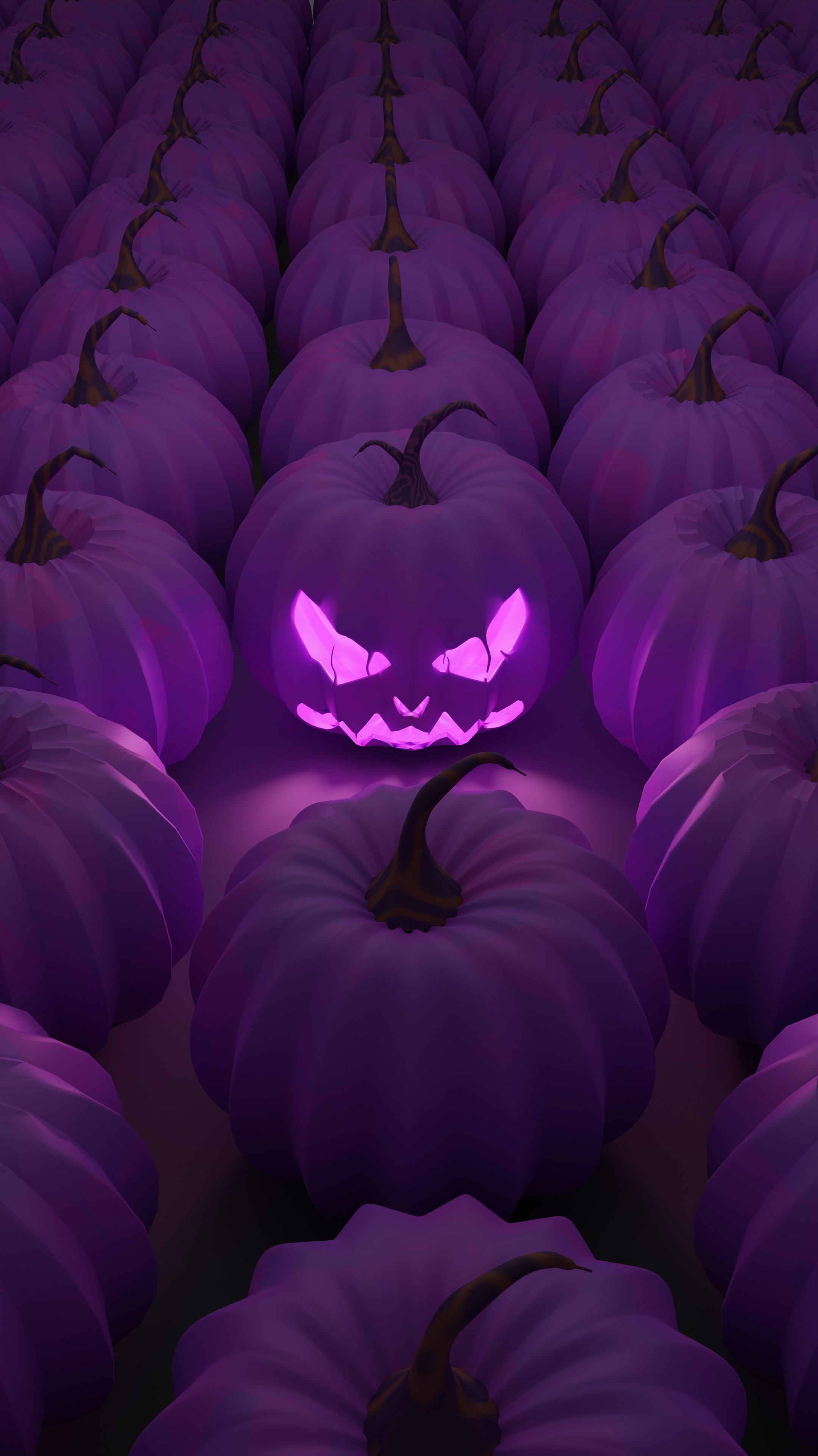 Halloween Pumpkin Wallpaper 4K, Purple