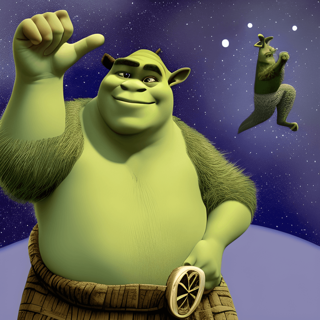 Shrek in Space Hyper Realistic