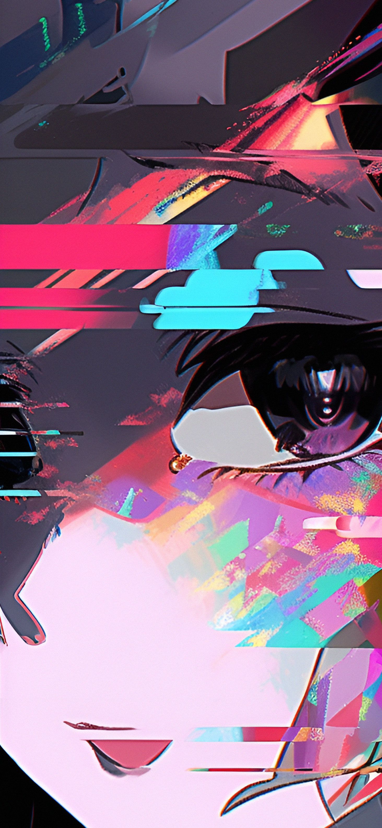 Anime Girl Glitch Art Wallpaper