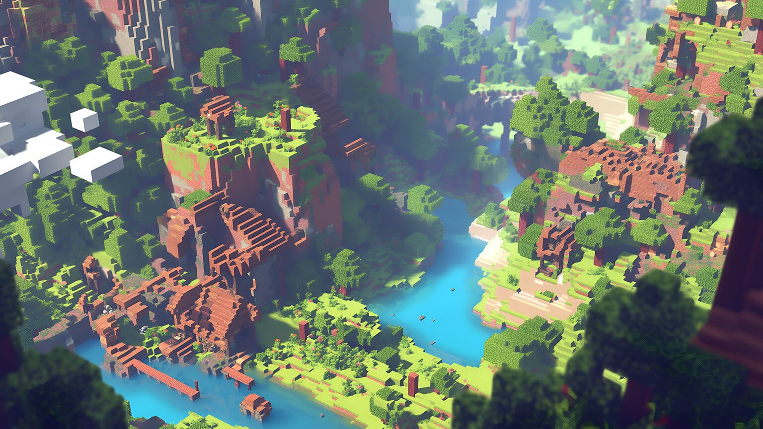 Minecraft Landscape Desktop Wallpaper