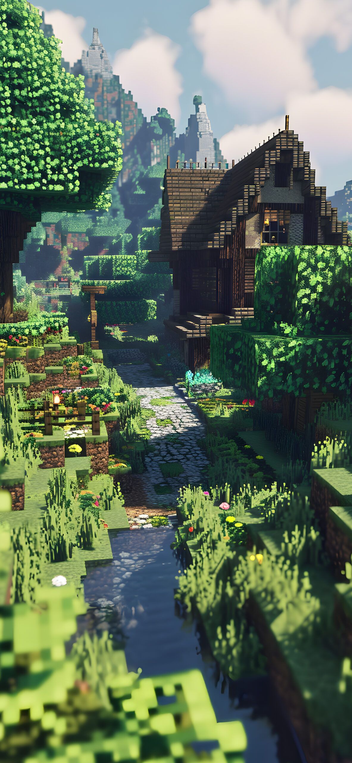 Aesthetic Minecraft Village Wallpaper