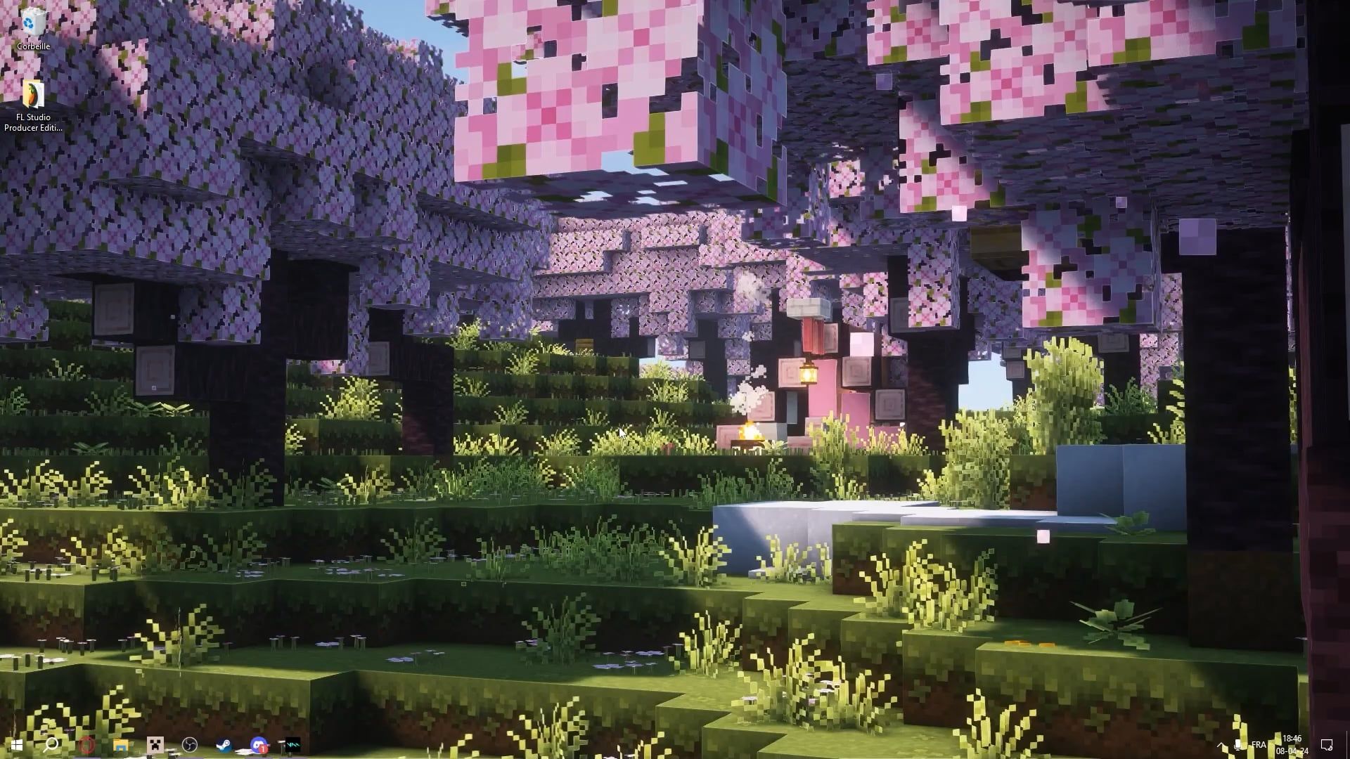 My animated minecraft wallpaper. : r