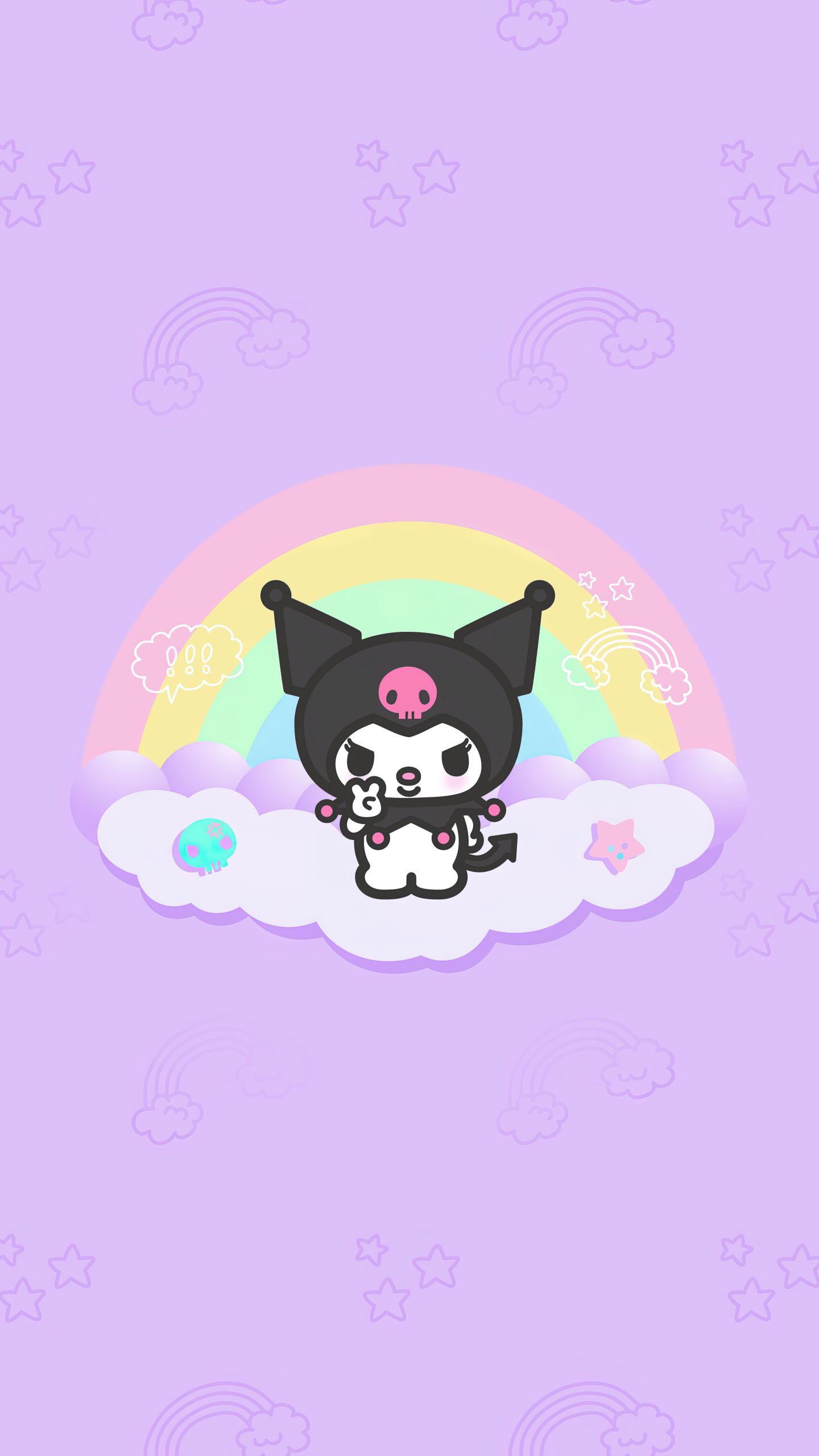 Kuromi Wallpaper 4K, Hello Kitty, Black