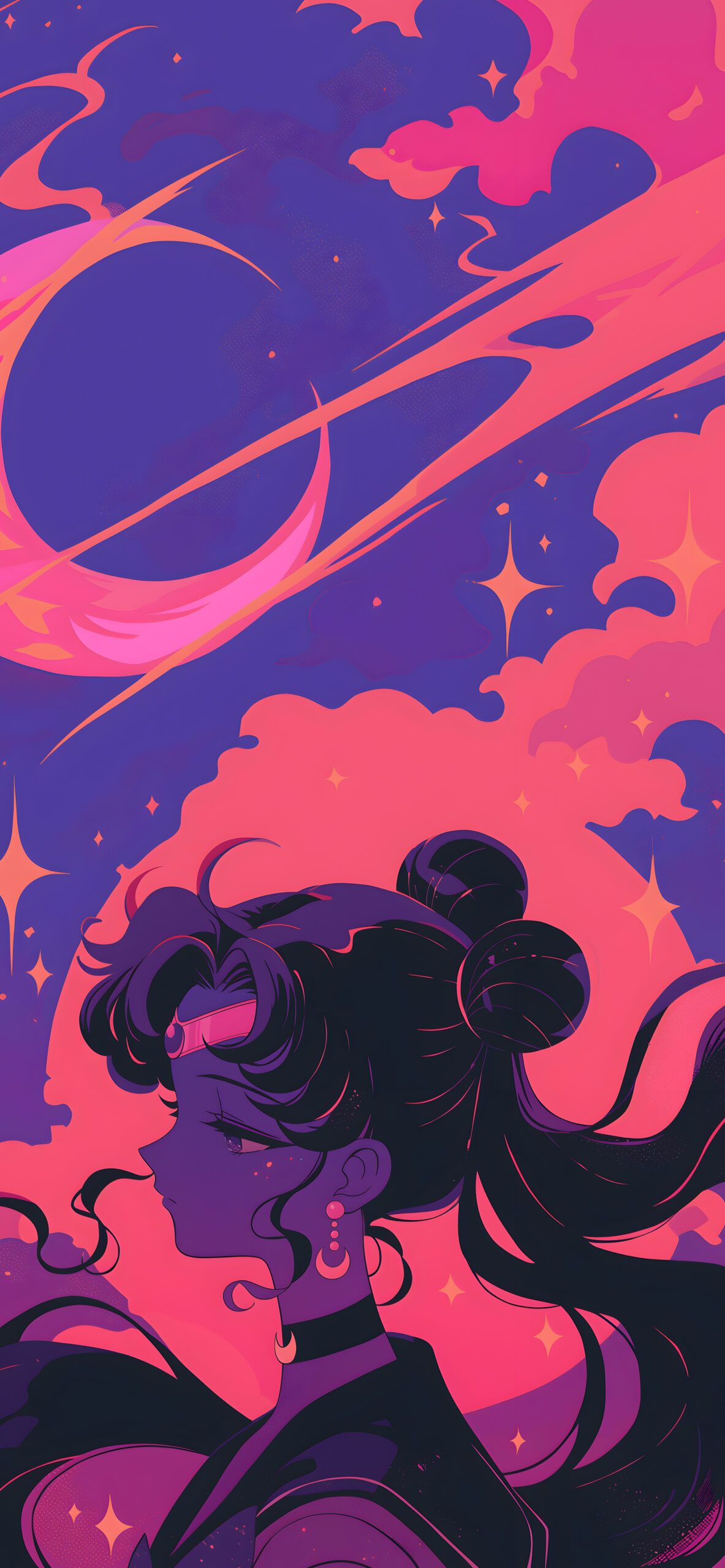 Sailor Moon Aesthetic Purple Wallpaper