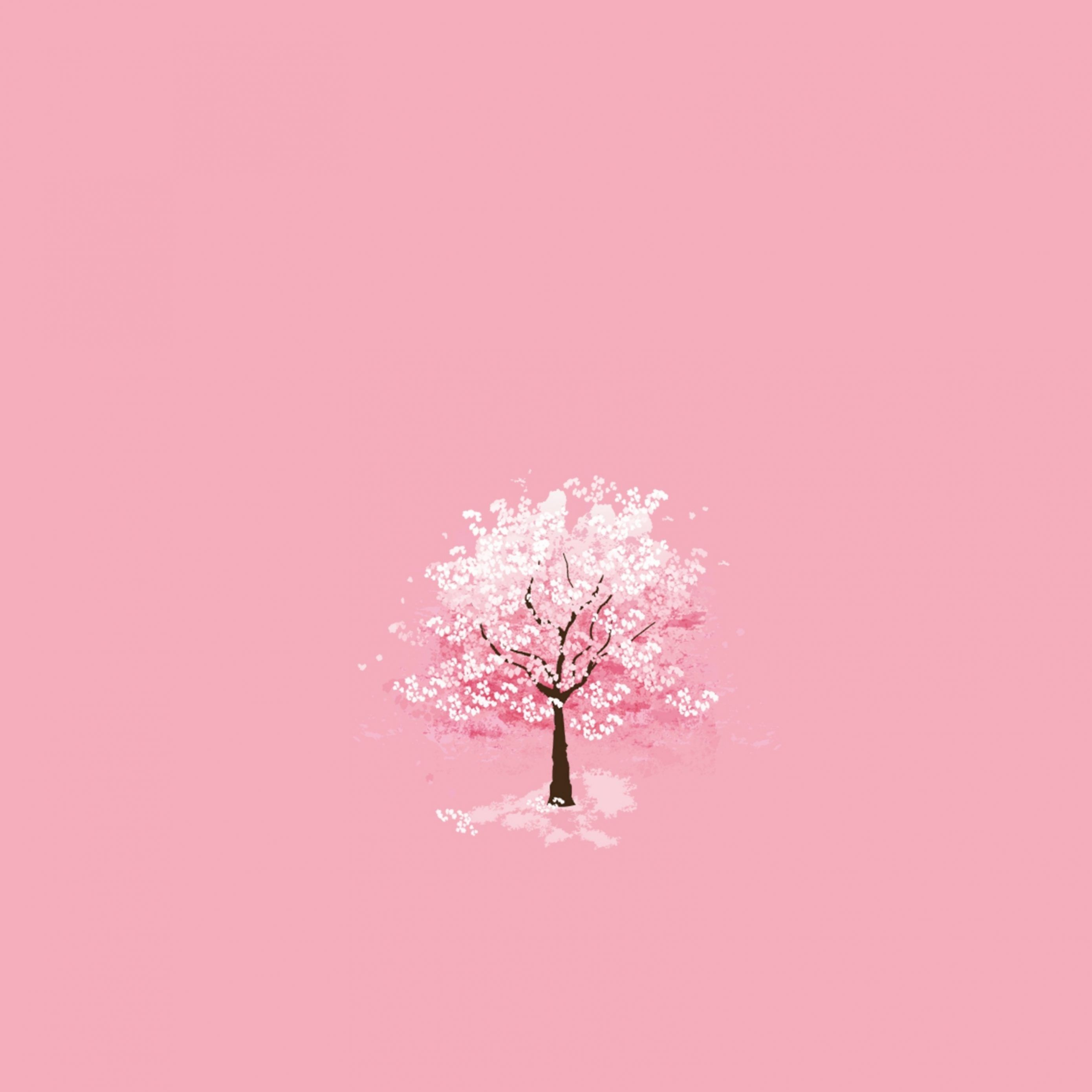 Winter Season Tree Pink Background iPad