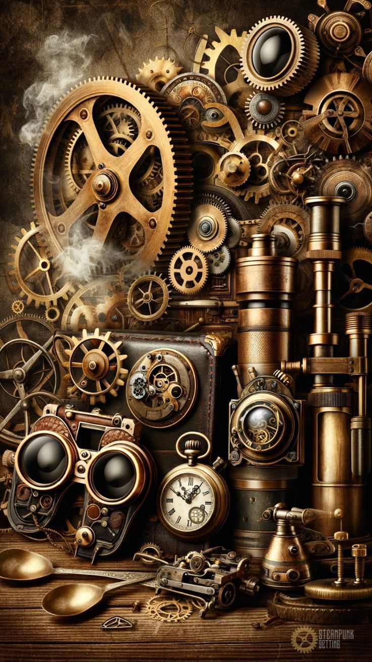 Steampunk Montage Phone Wallpaper