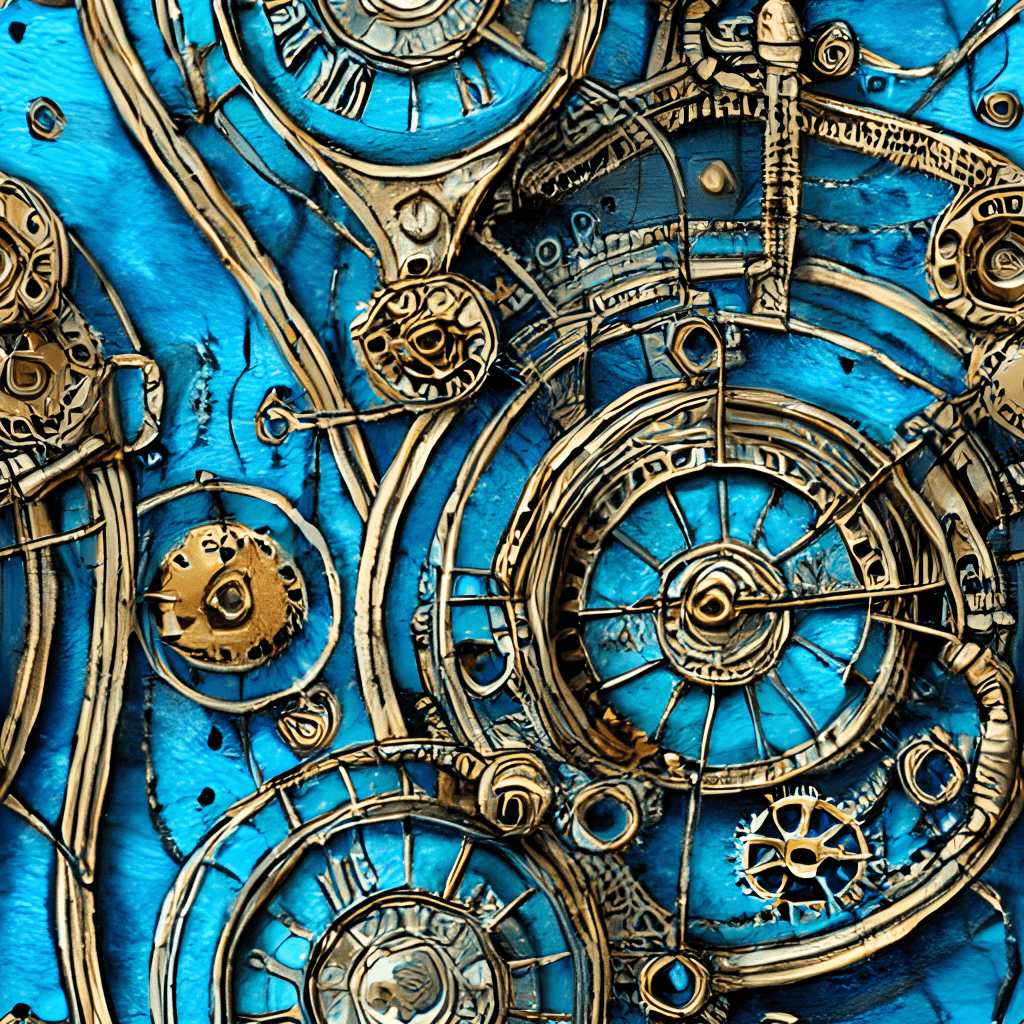 Blue Steampunk Background Ornament