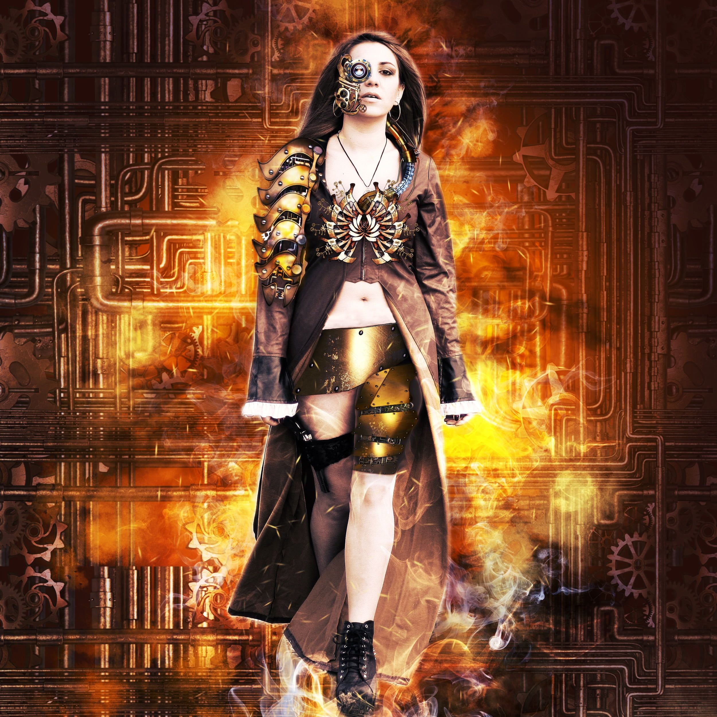 Steam punk woman wallpaper