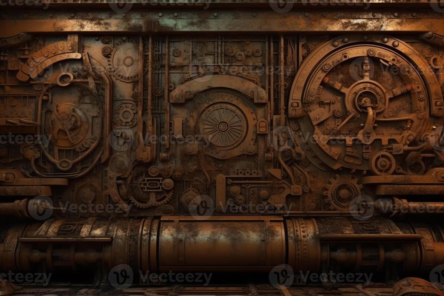 Scifi steampunk rusty wall background