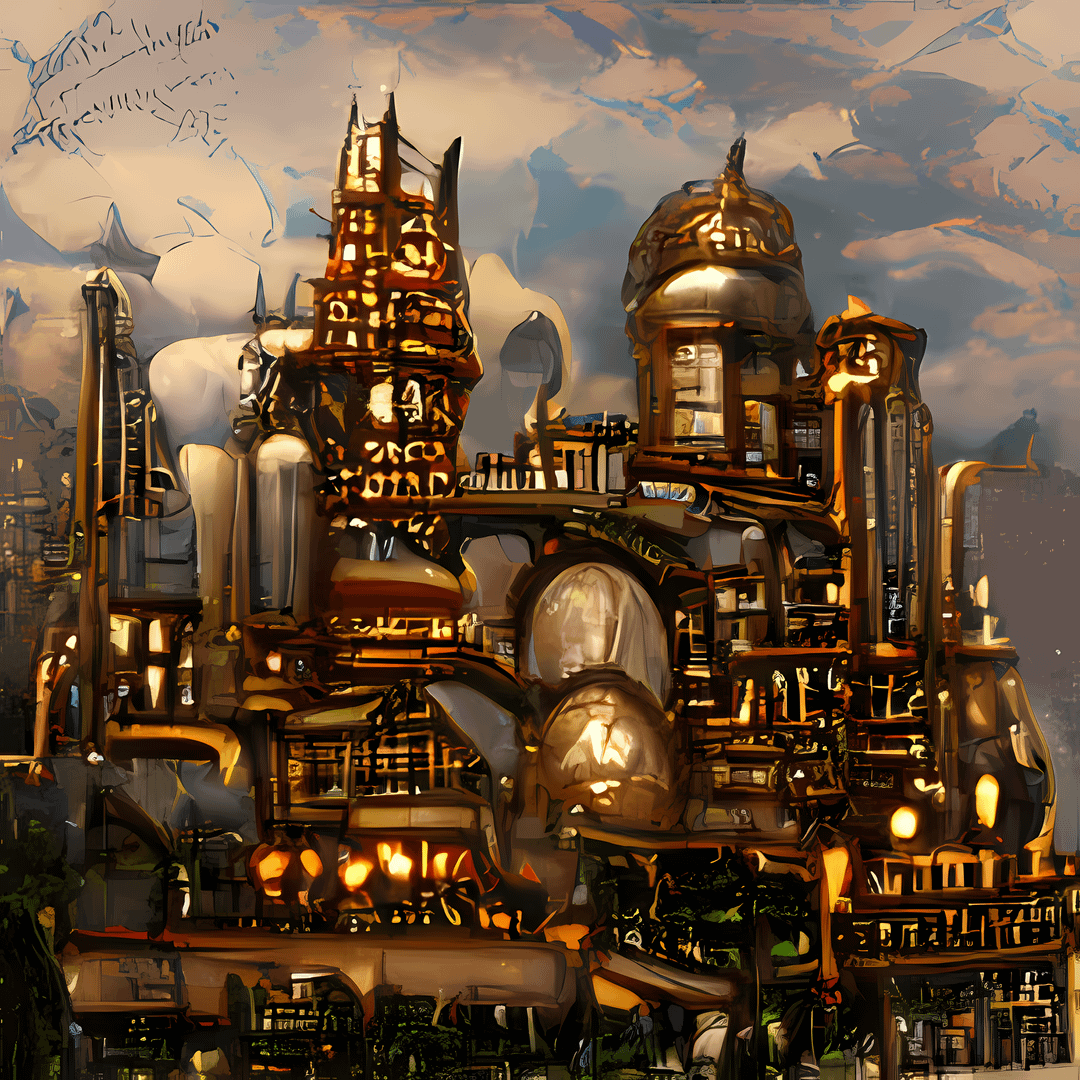 Steampunk city. Generated by AI : r