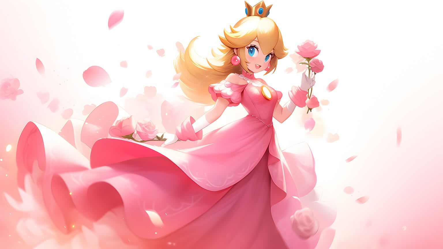 Super Mario Princess Peach with Roses