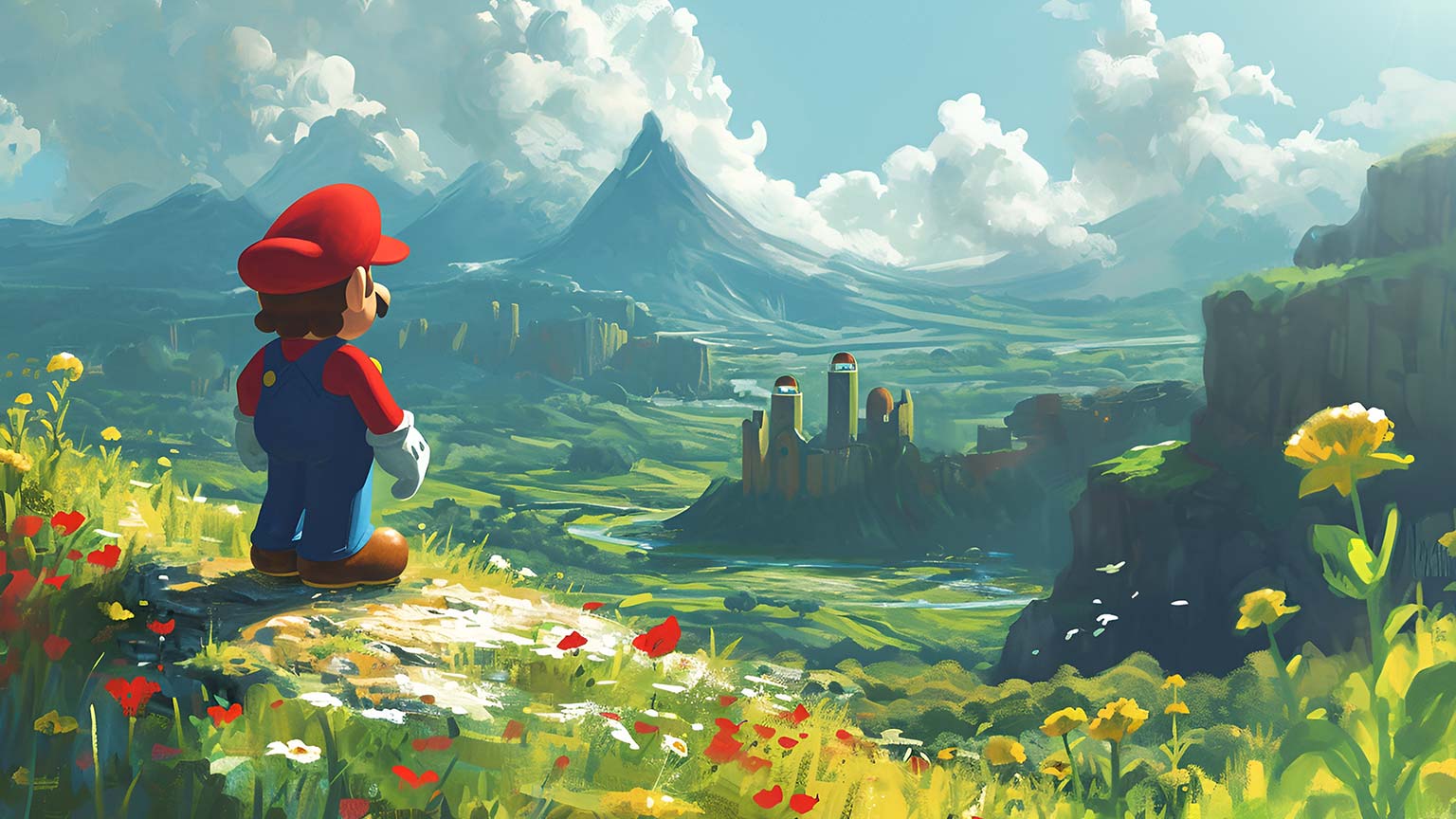 Super Mario Landscape Desktop Wallpaper