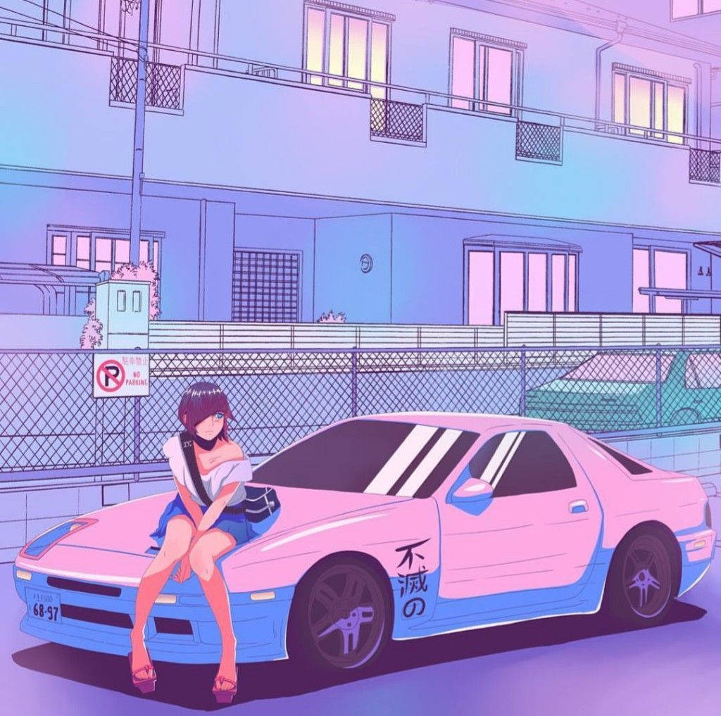 Aesthetic Anime JDM Car Wallpaper