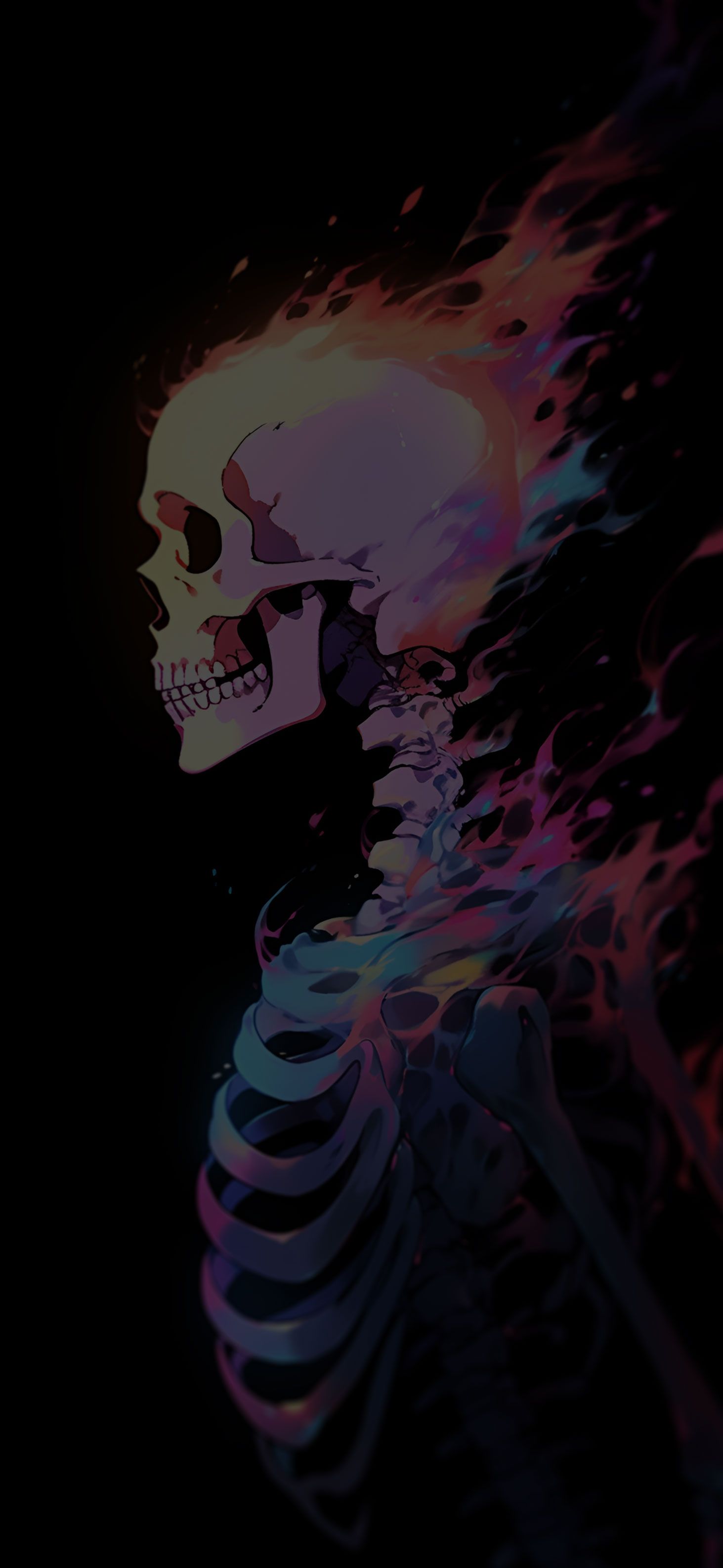 Pastel Skeleton Halloween Wallpaper