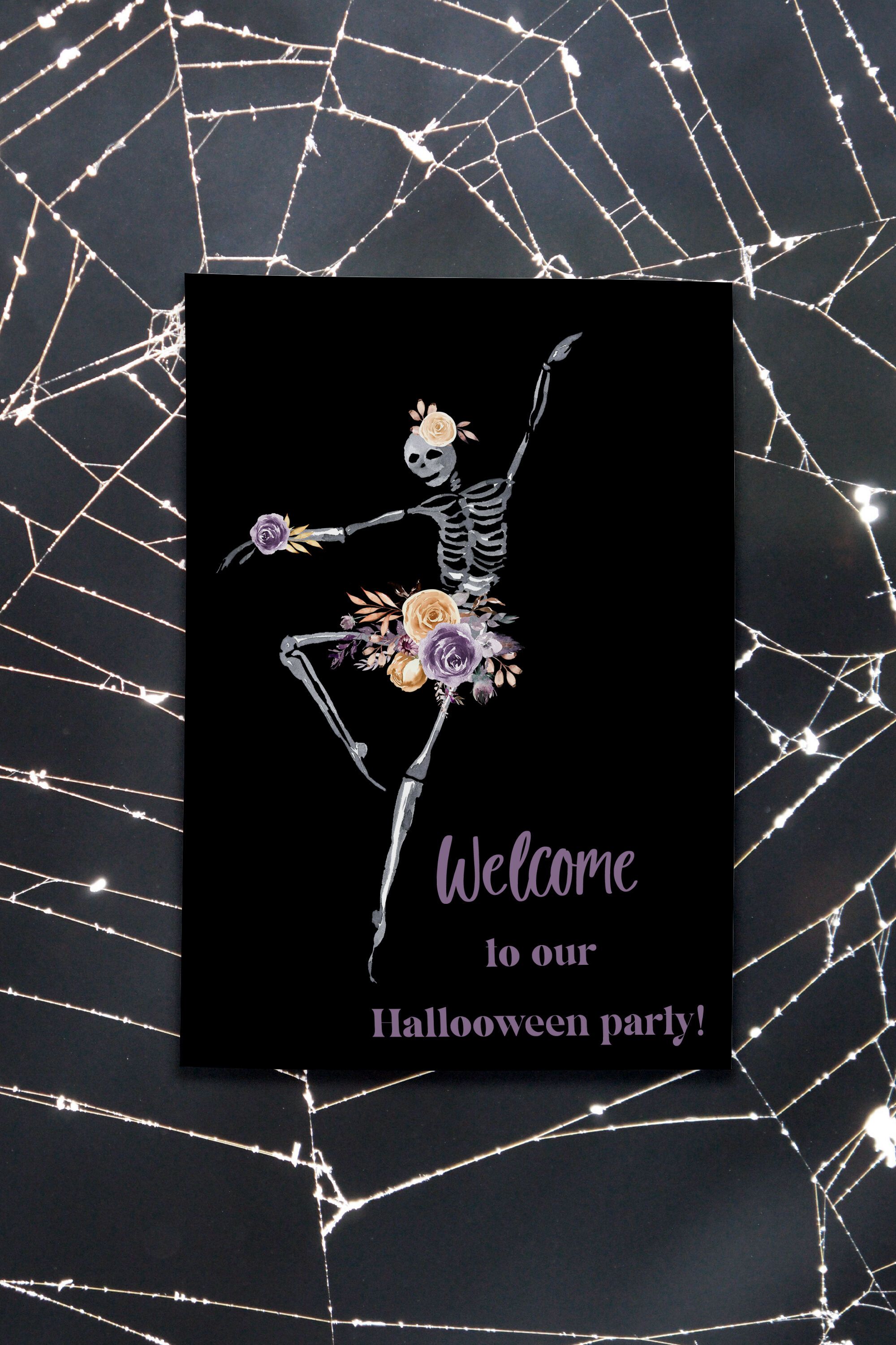 Halloween skeleton clipart, Witchy pink