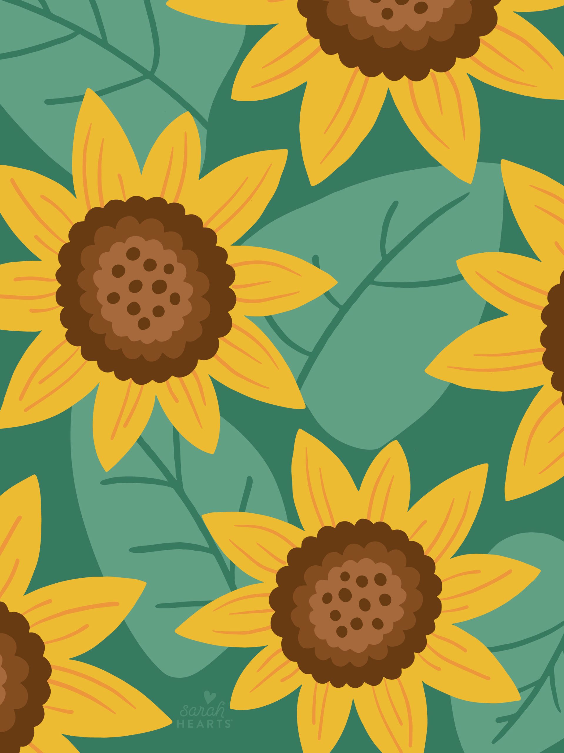 May 2022 Sunflower Calendar Wallpaper