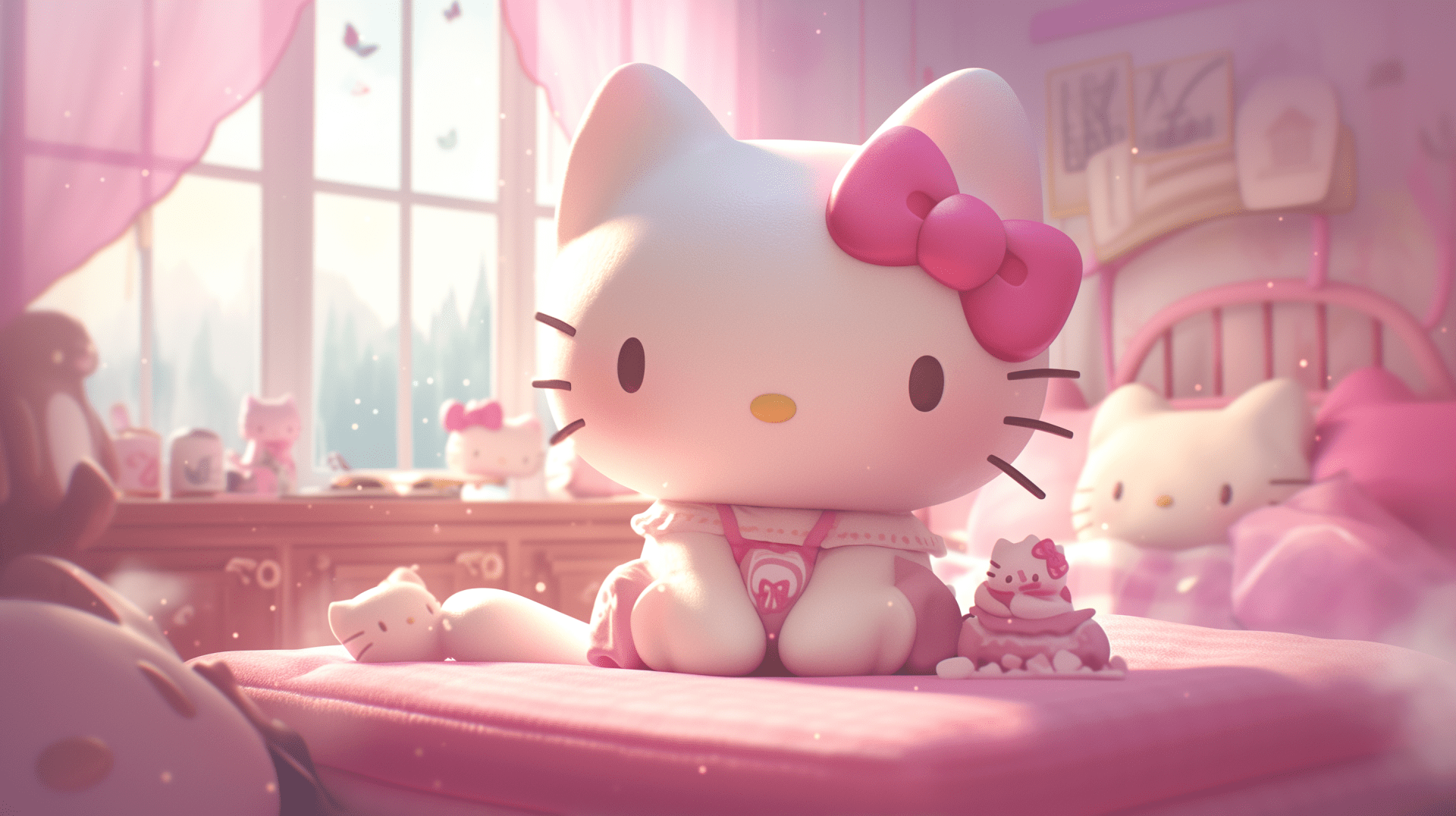 Hello Kitty Pink Aesthetic HD Wallpaper