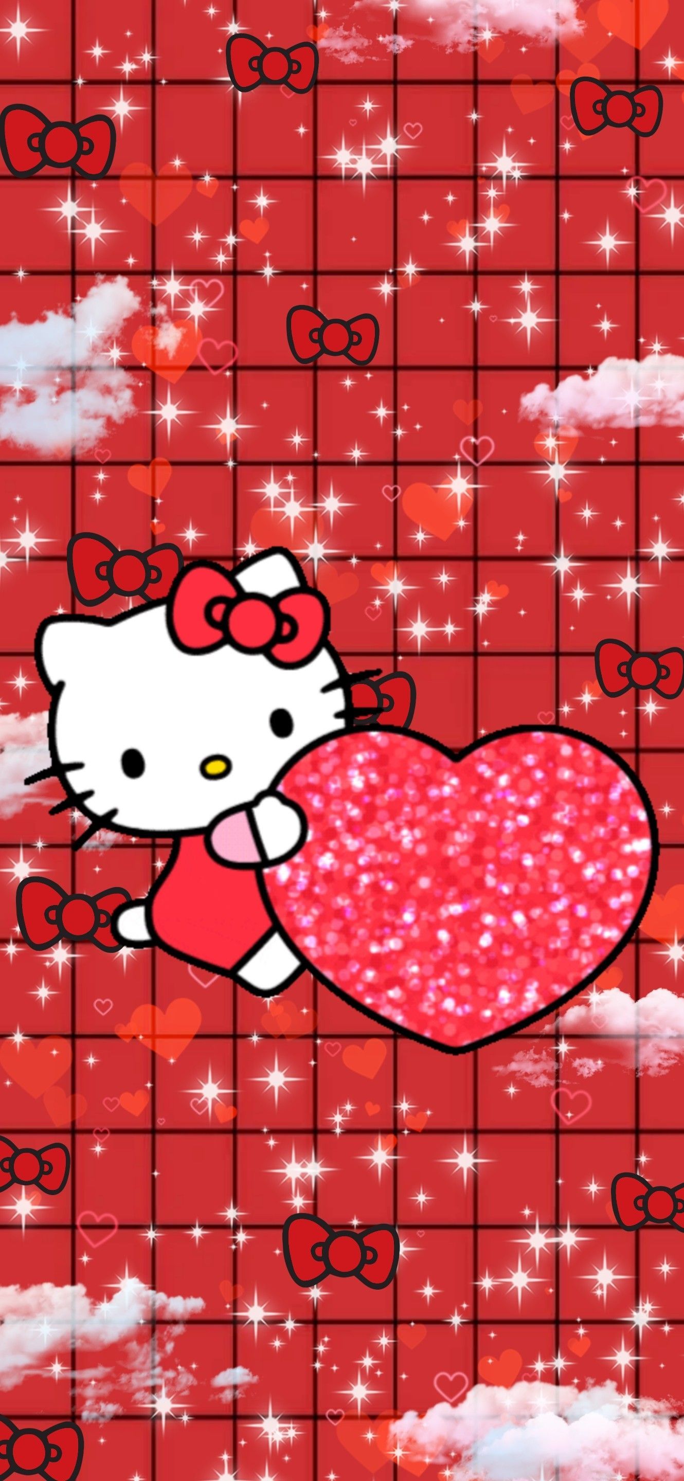 Hello Kitty red aesthetic phone wallpaper